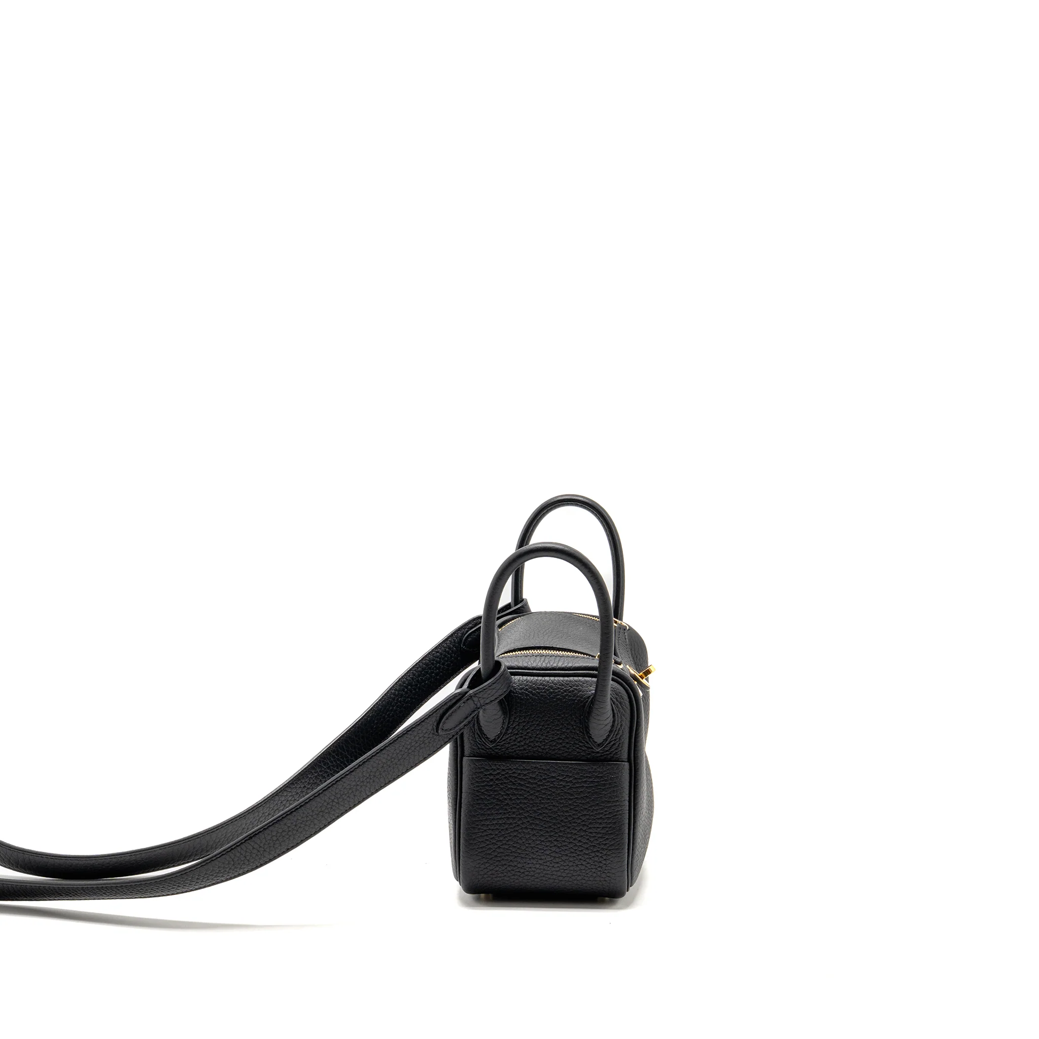 Hermes mini lindy II Clemence black GHW stamp K - Image 3