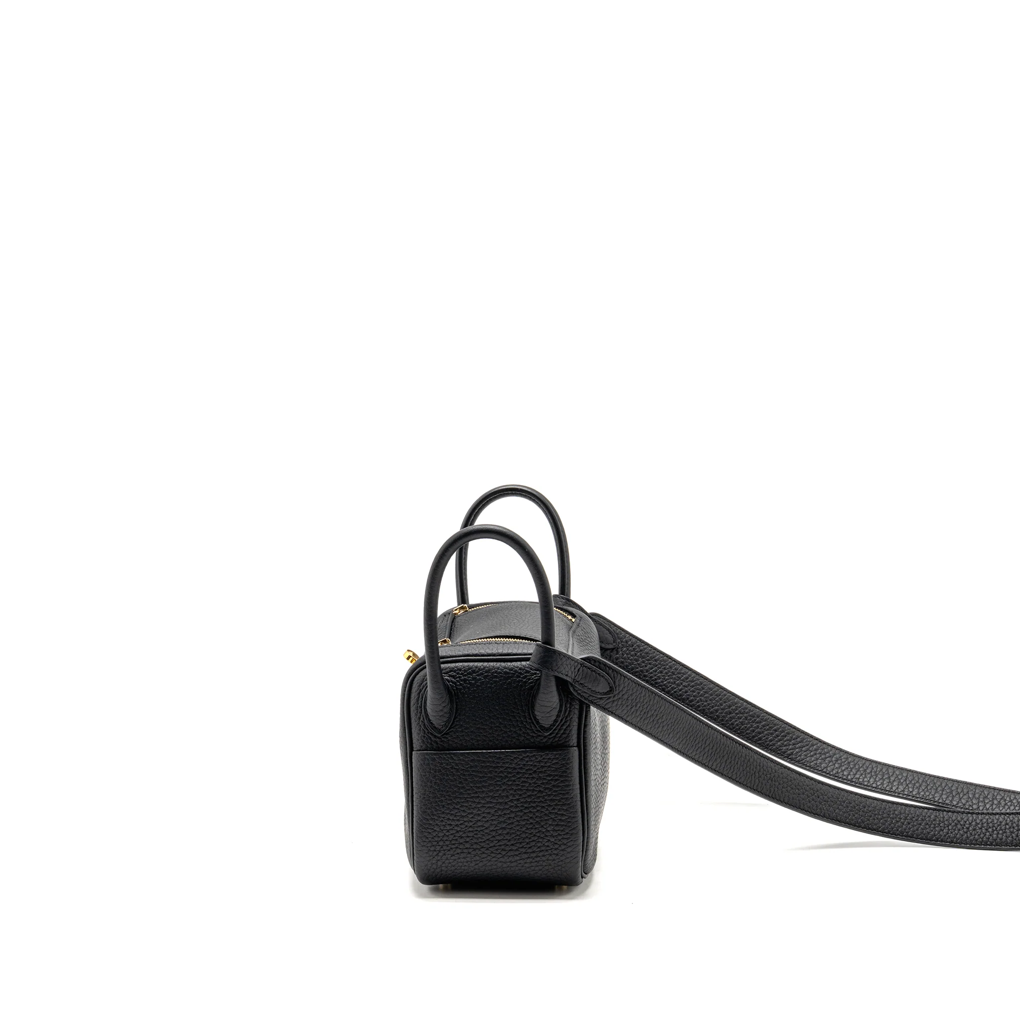 Hermes mini lindy II Clemence black GHW stamp K - Image 4