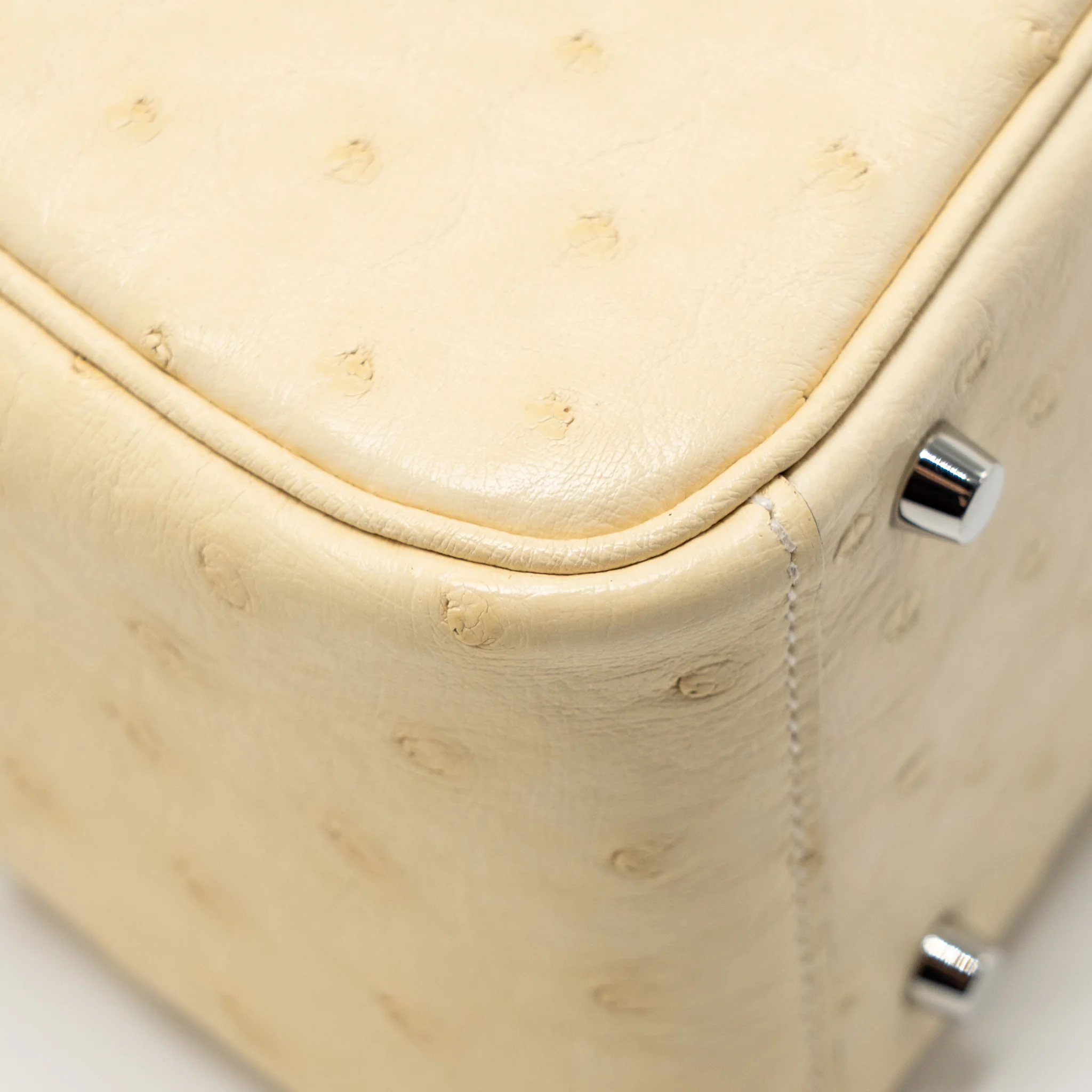Hermes Mini Lindy Ostrich Nata SHW Stamp Z - Image 10