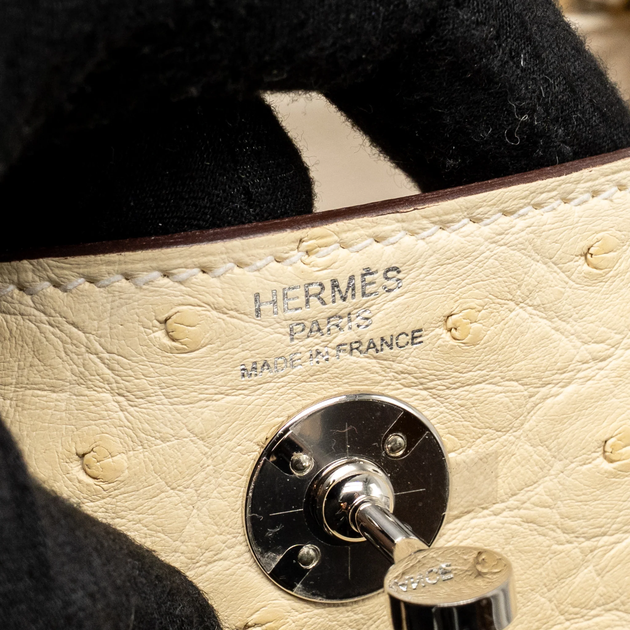 Hermes Mini Lindy Ostrich Nata SHW Stamp Z - Image 14