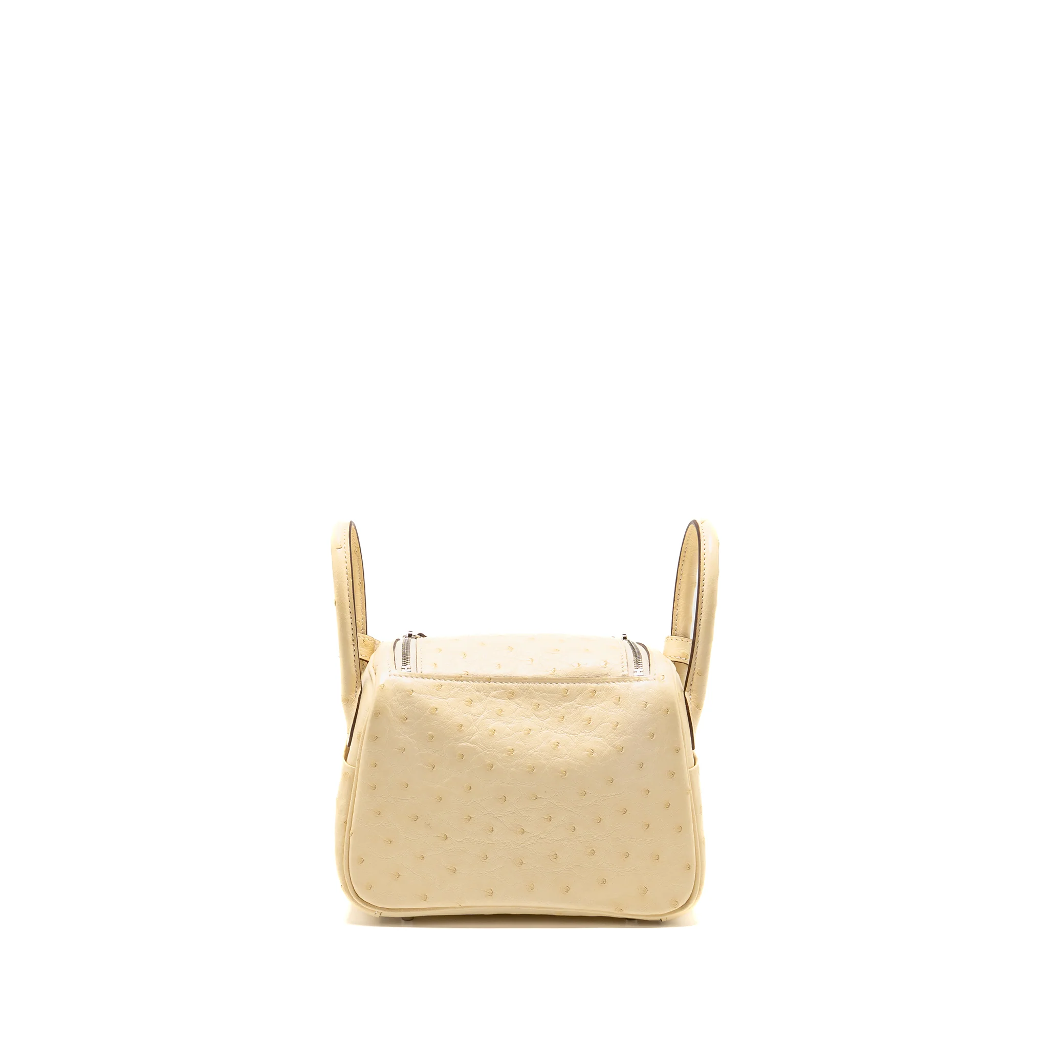 Hermes Mini Lindy Ostrich Nata SHW Stamp Z - Image 2
