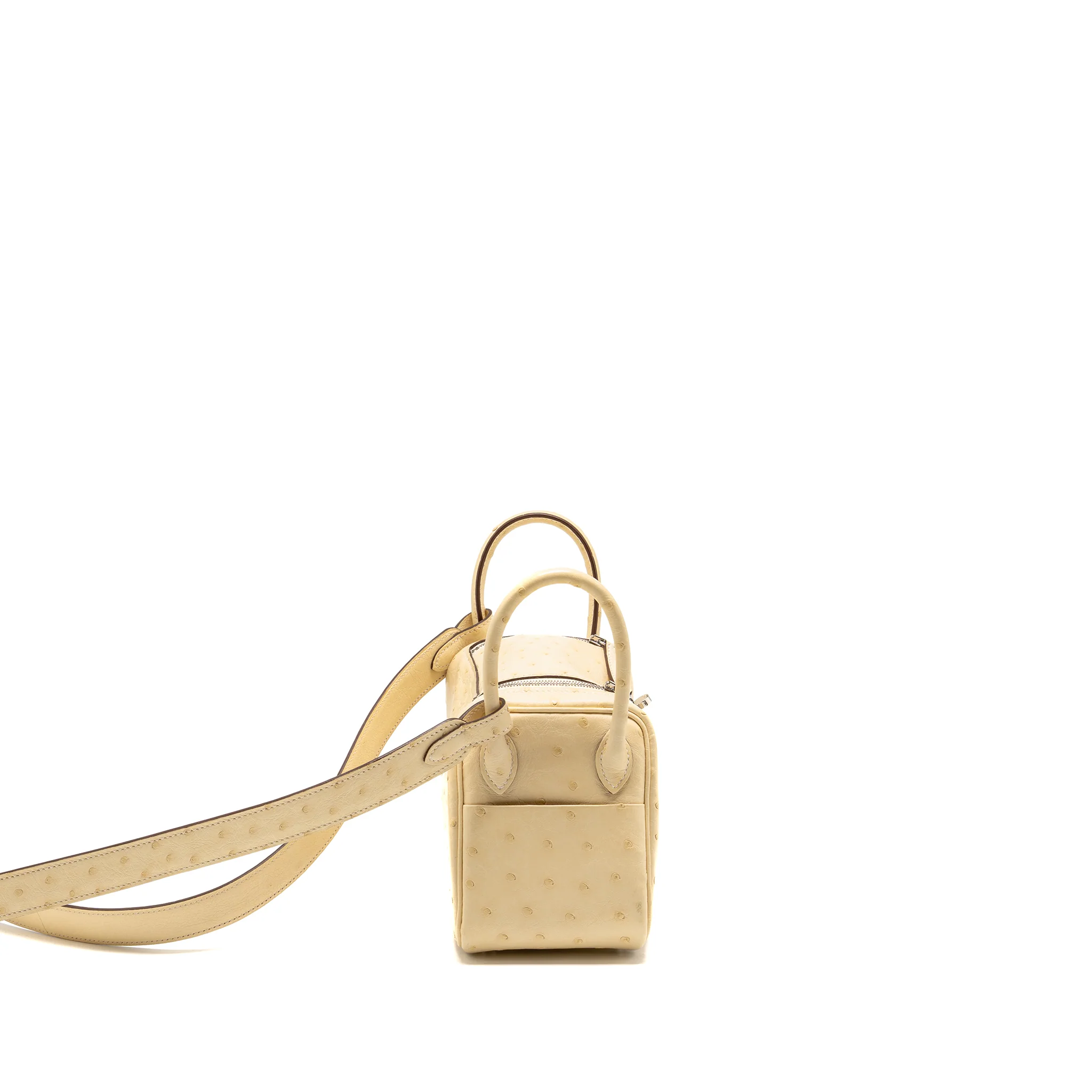 Hermes Mini Lindy Ostrich Nata SHW Stamp Z - Image 3