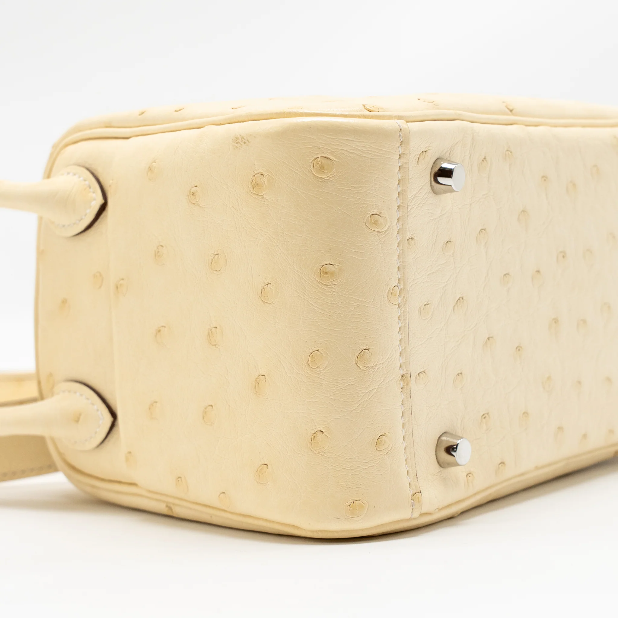 Hermes Mini Lindy Ostrich Nata SHW Stamp Z - Image 6