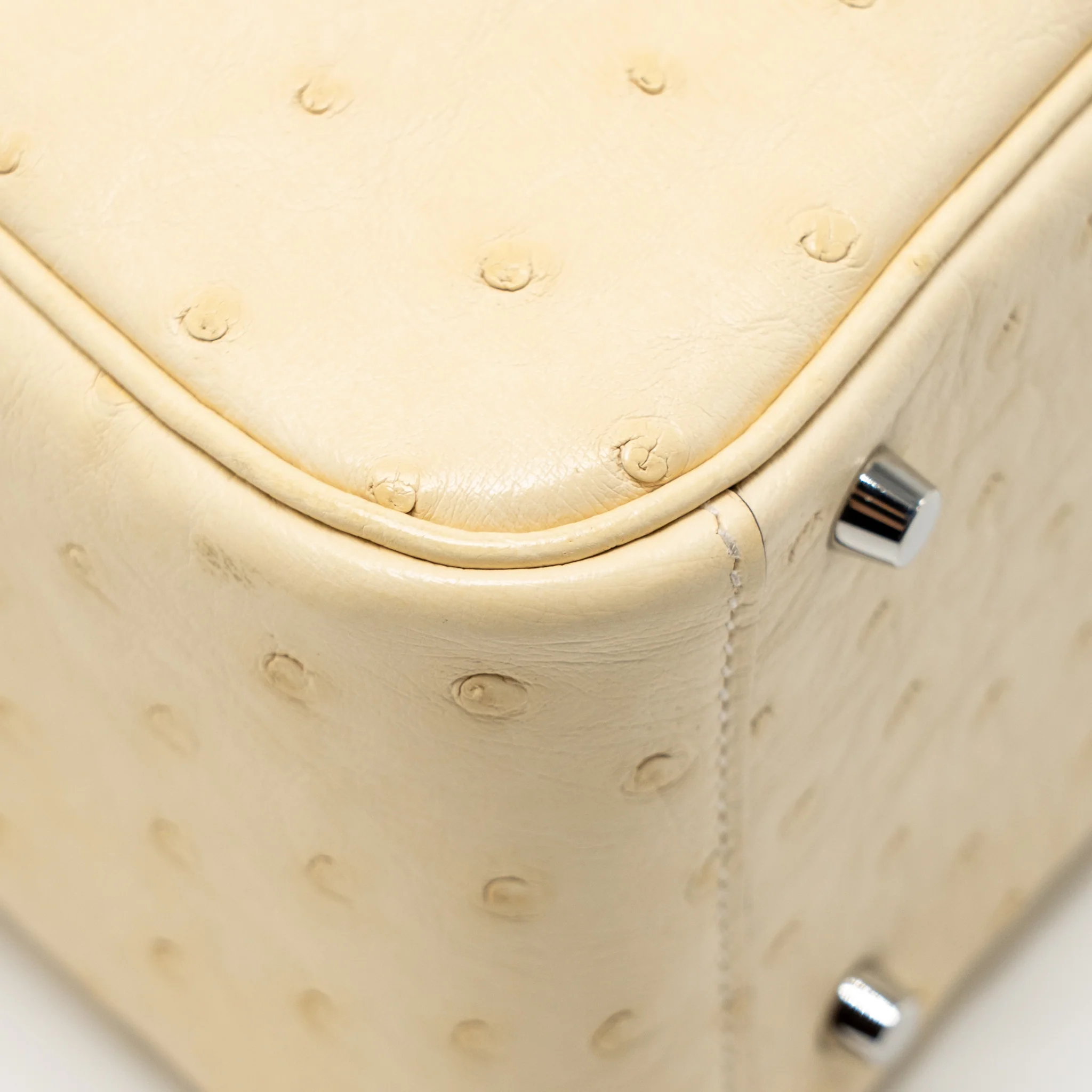 Hermes Mini Lindy Ostrich Nata SHW Stamp Z - Image 8