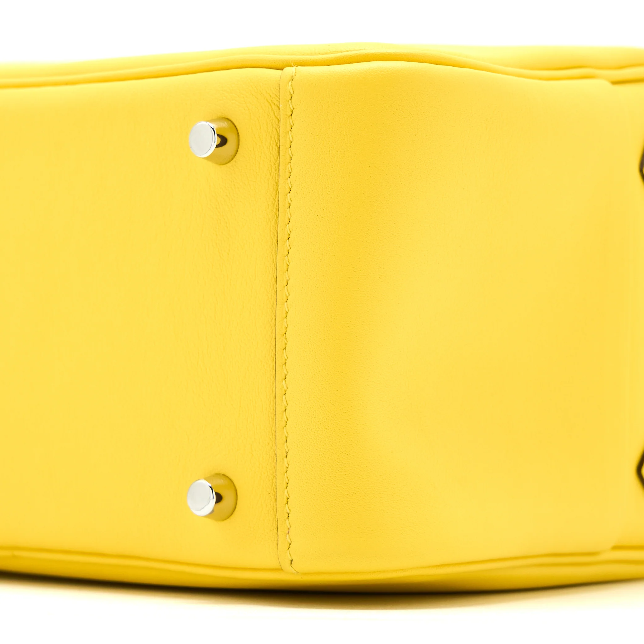 Hermes Mini Lindy Swift 9O Jaune De Naples SHW Stamp U - Image 8
