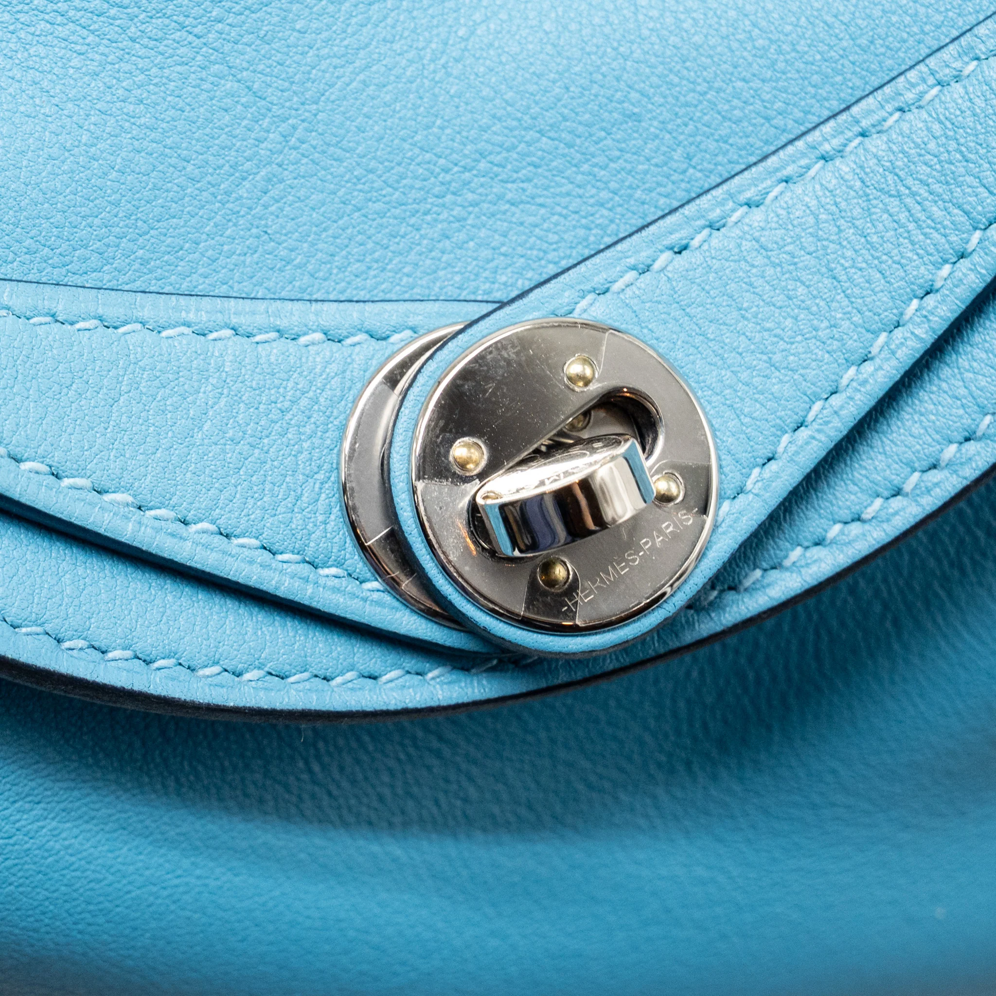 Hermes Mini Lindy Swift Blue de Nord SHW Stamp Y - Image 13
