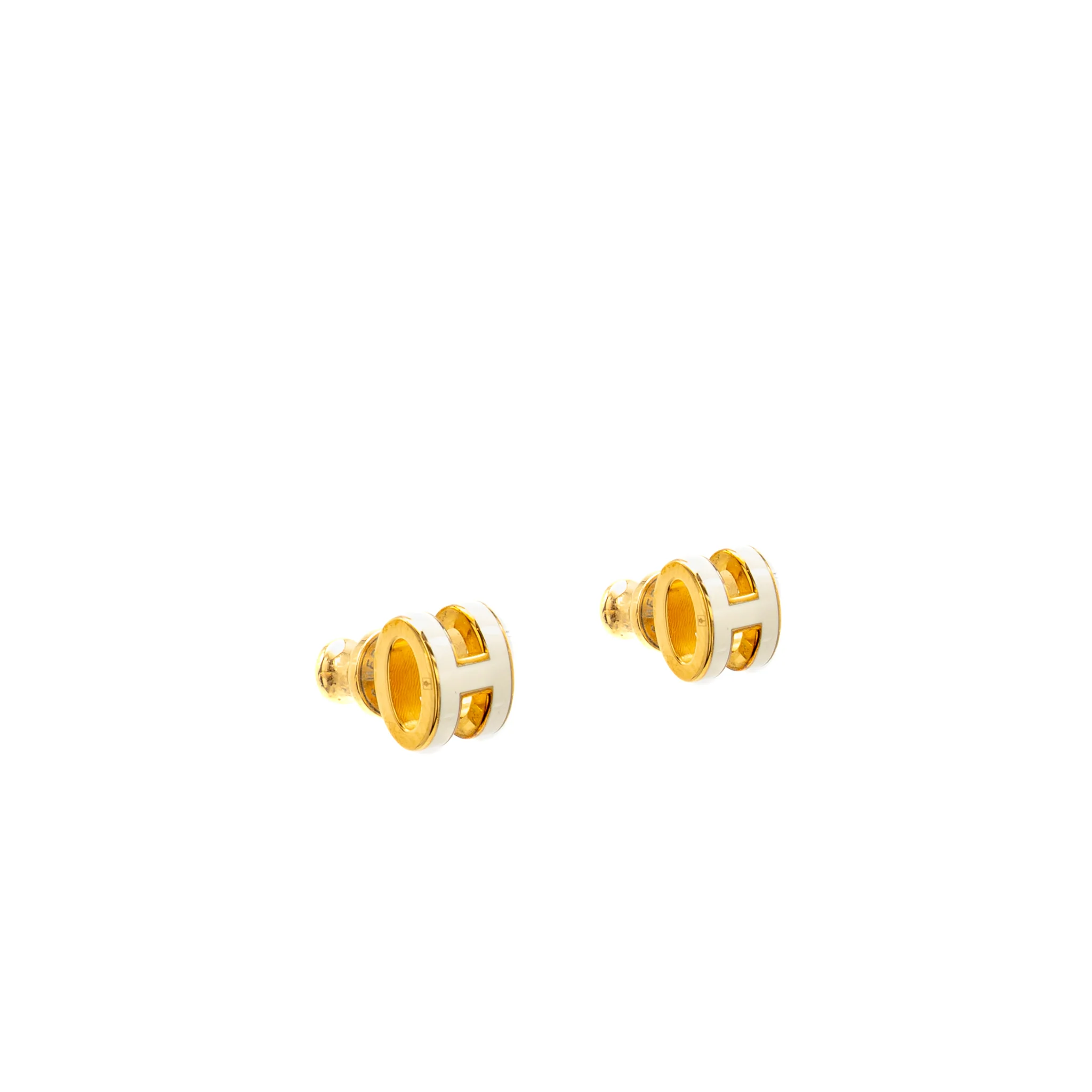 Hermes Mini Pop H Earrings Blanc RGHW - Image 2