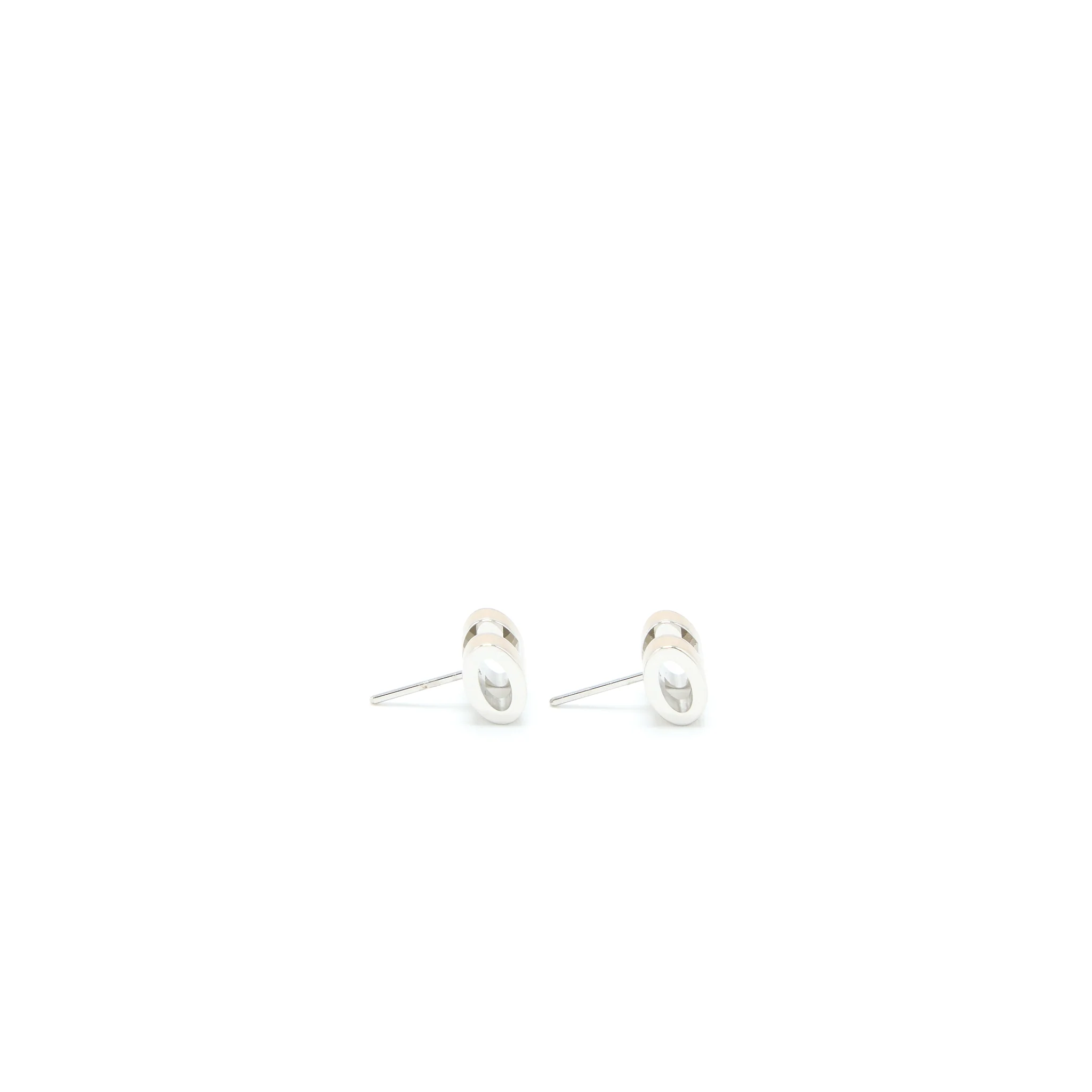 Hermes Mini Pop H Earrings Marron Glacé SHW - Image 3