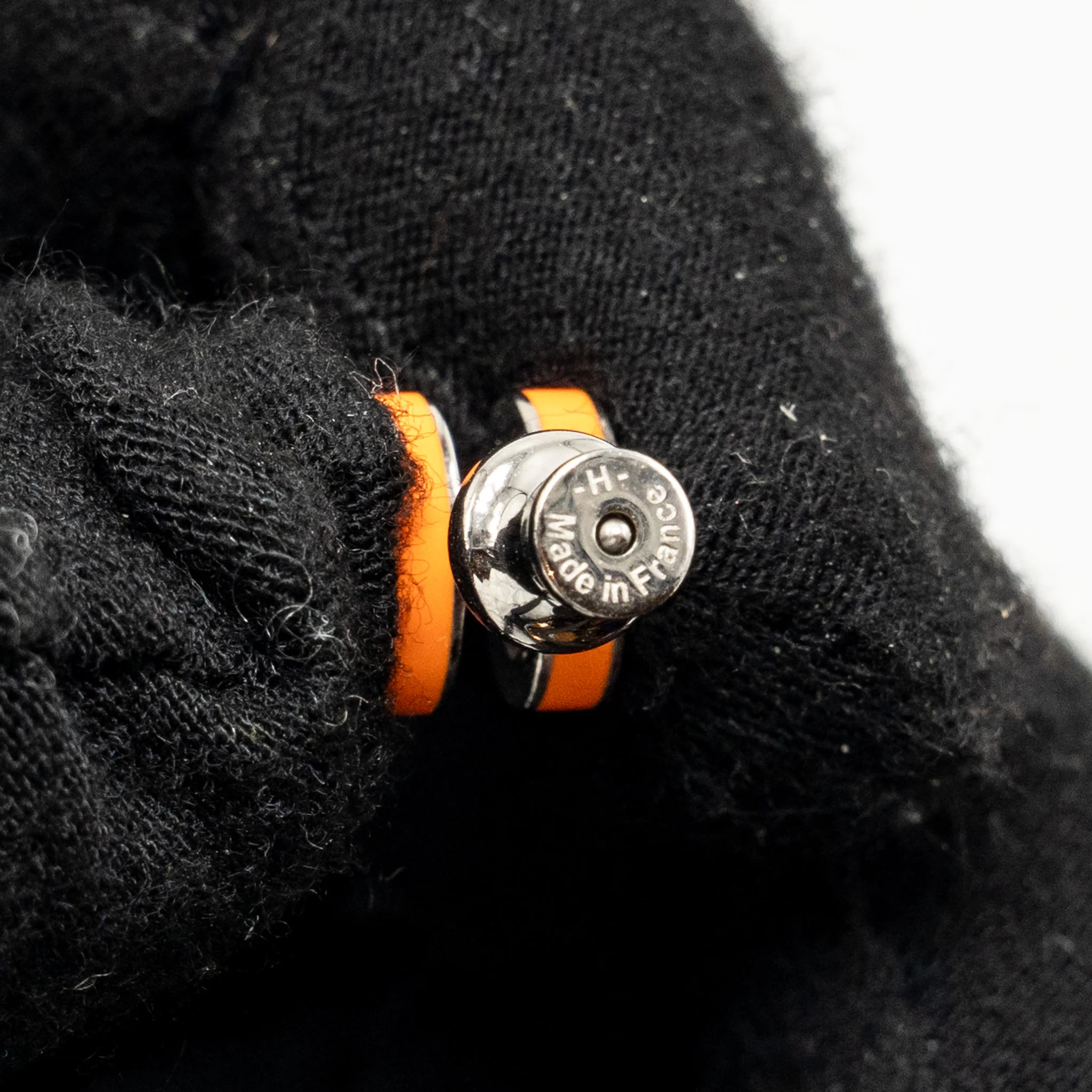 Hermes Mini Pop H earrings orange SHW - Image 4