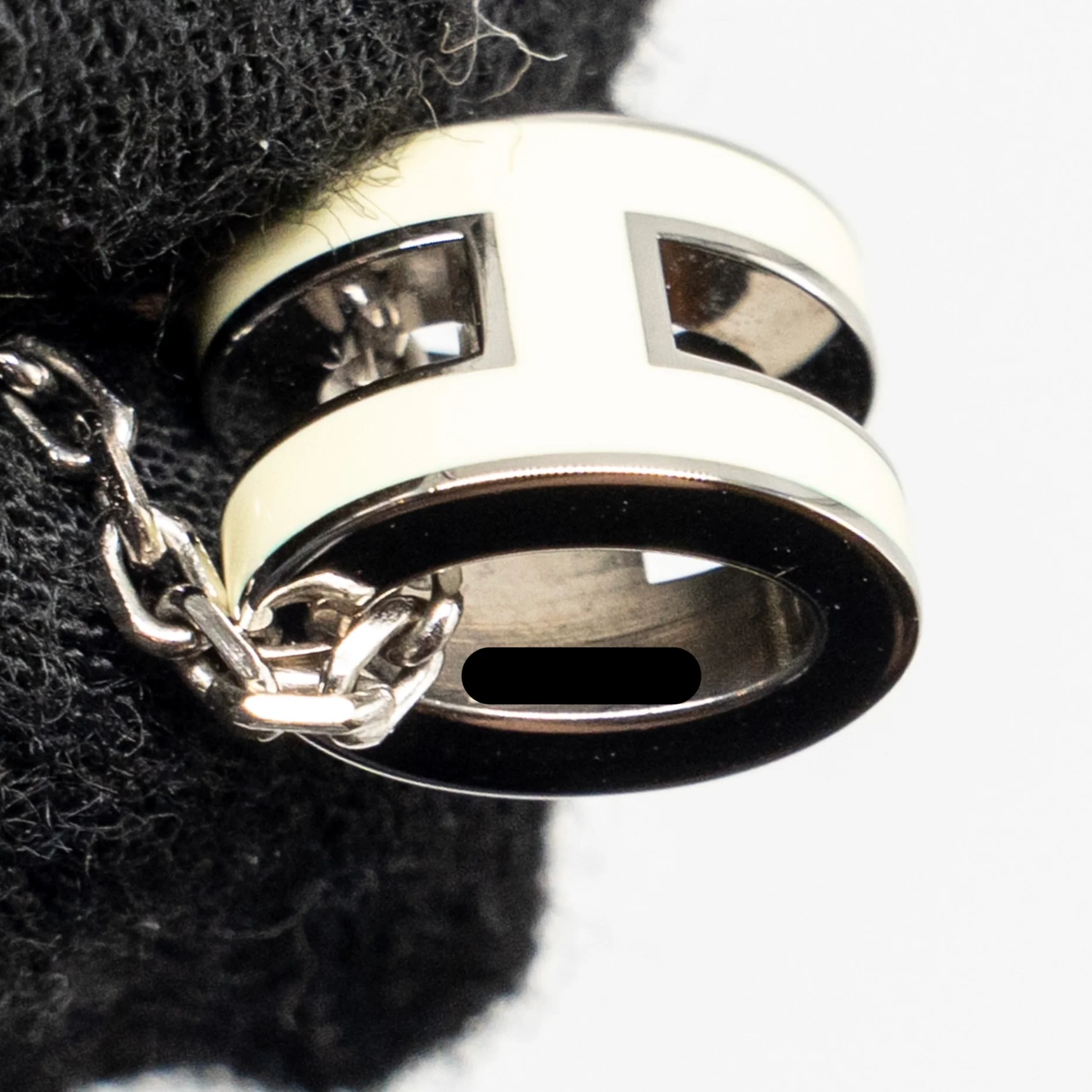 Hermes Mini Pop H Pendant blanc GHW - Image 5