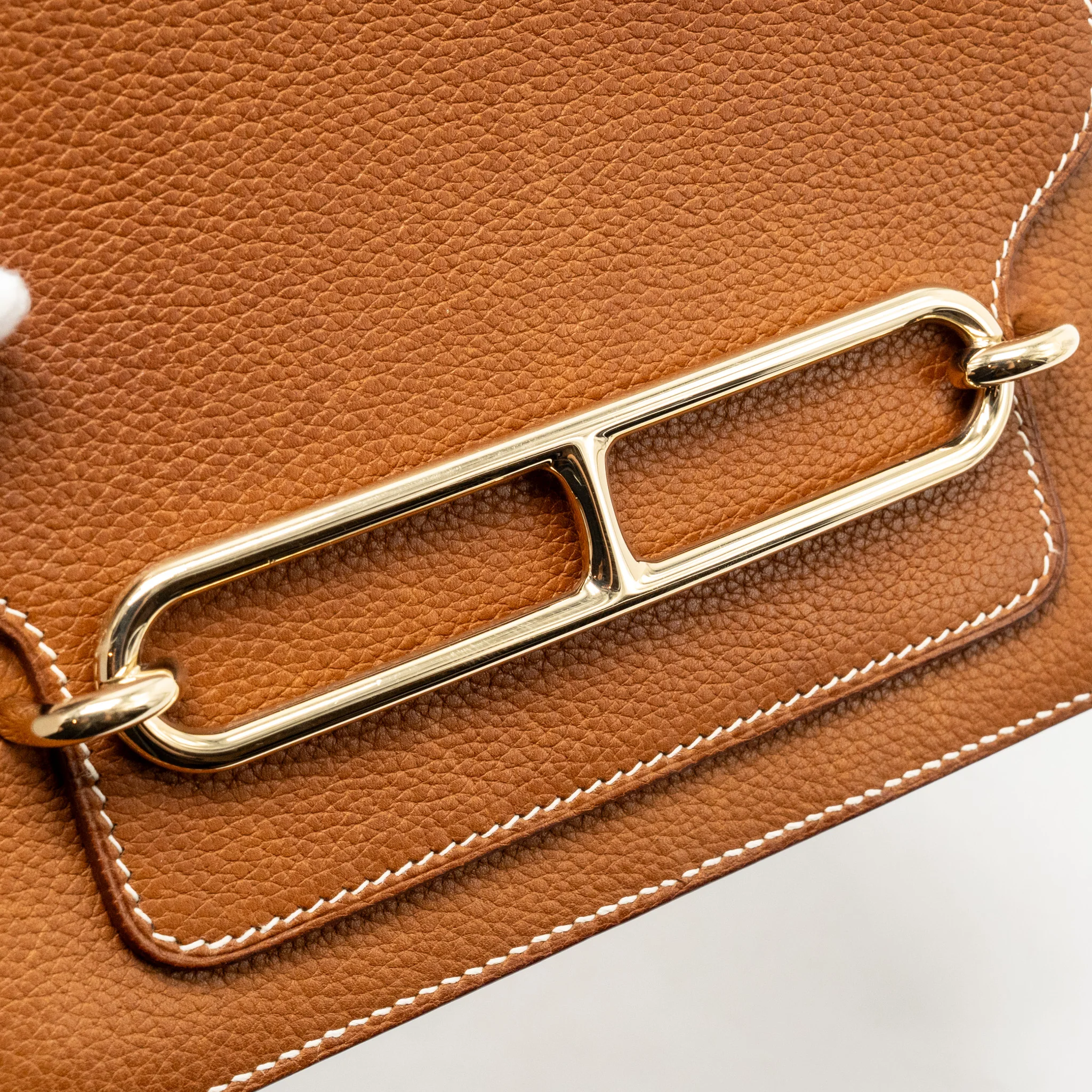 Hermes Mini Roulis Barenia Faubourg 34 Fauve Gold LGHW Stamp D - Image 12