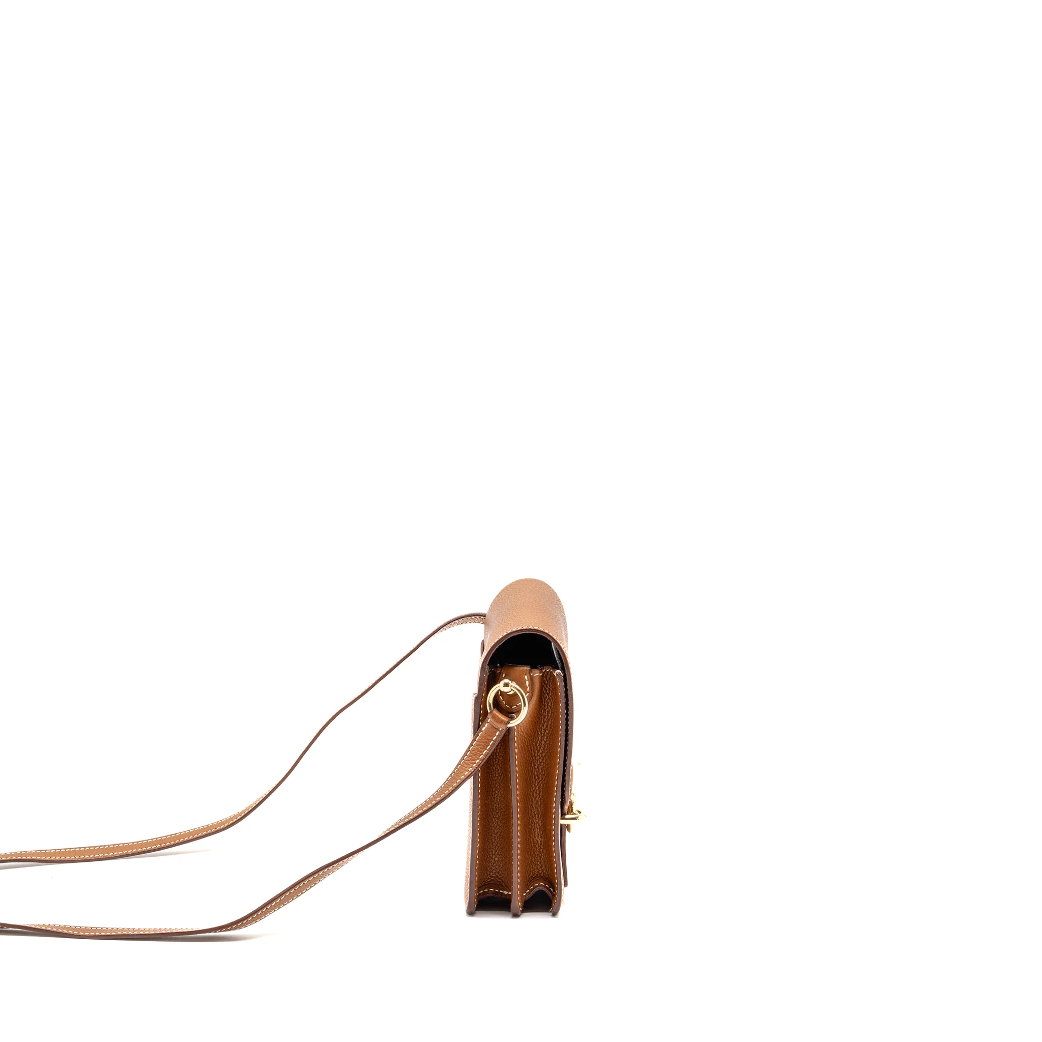Hermes Mini Roulis Barenia Faubourg 34 Fauve Gold LGHW Stamp D - Image 3