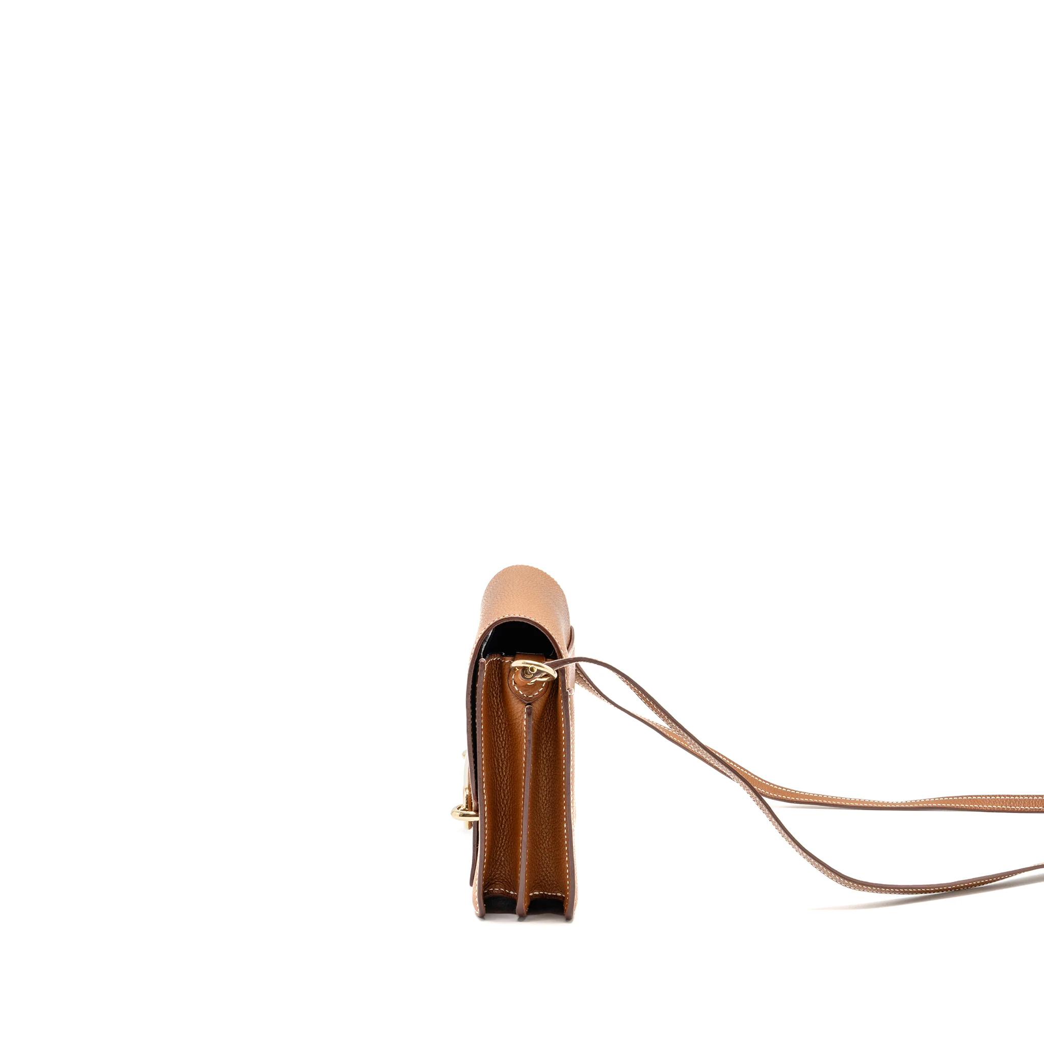 Hermes Mini Roulis Barenia Faubourg 34 Fauve Gold LGHW Stamp D - Image 4