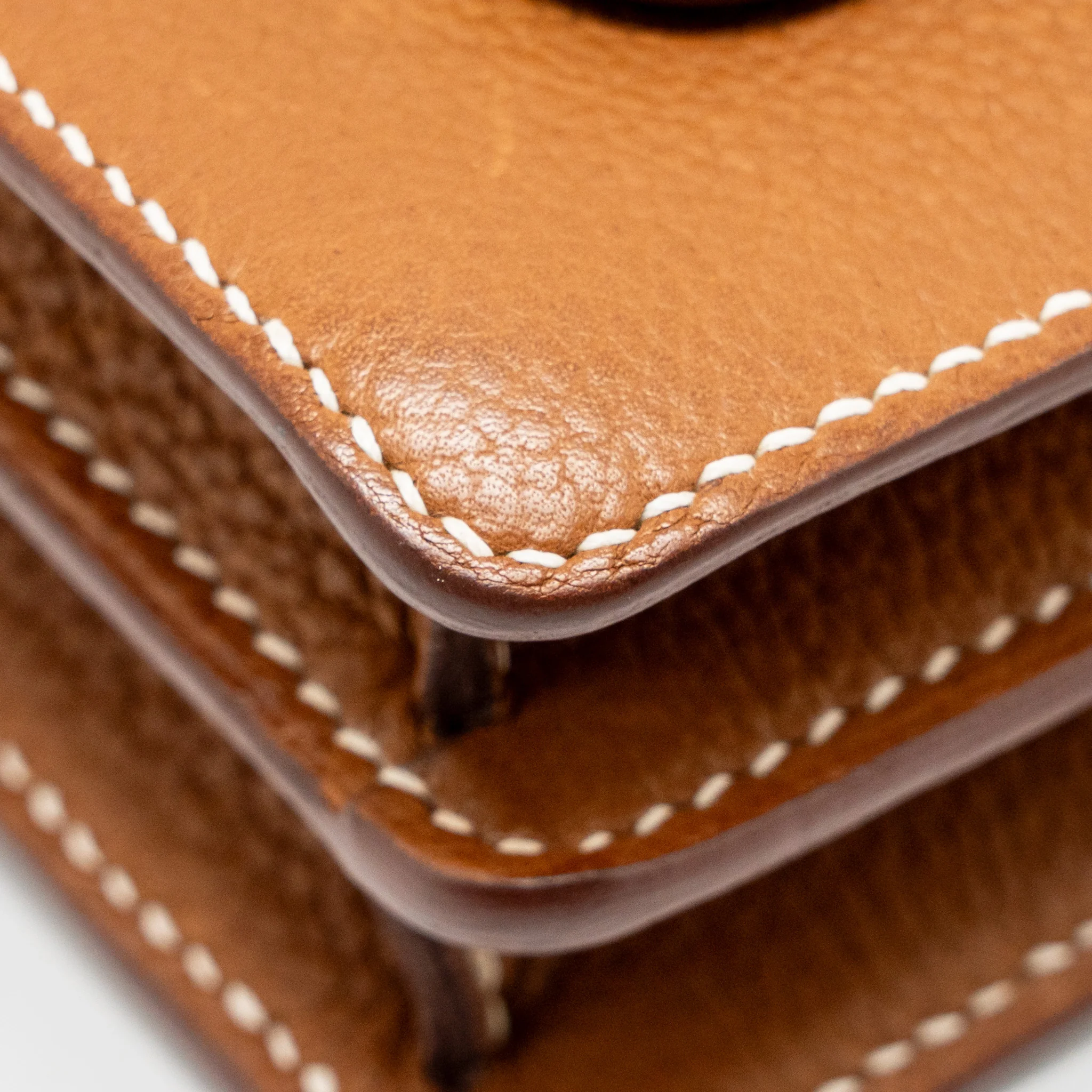 Hermes Mini Roulis Barenia Faubourg 34 Fauve Gold LGHW Stamp D - Image 8