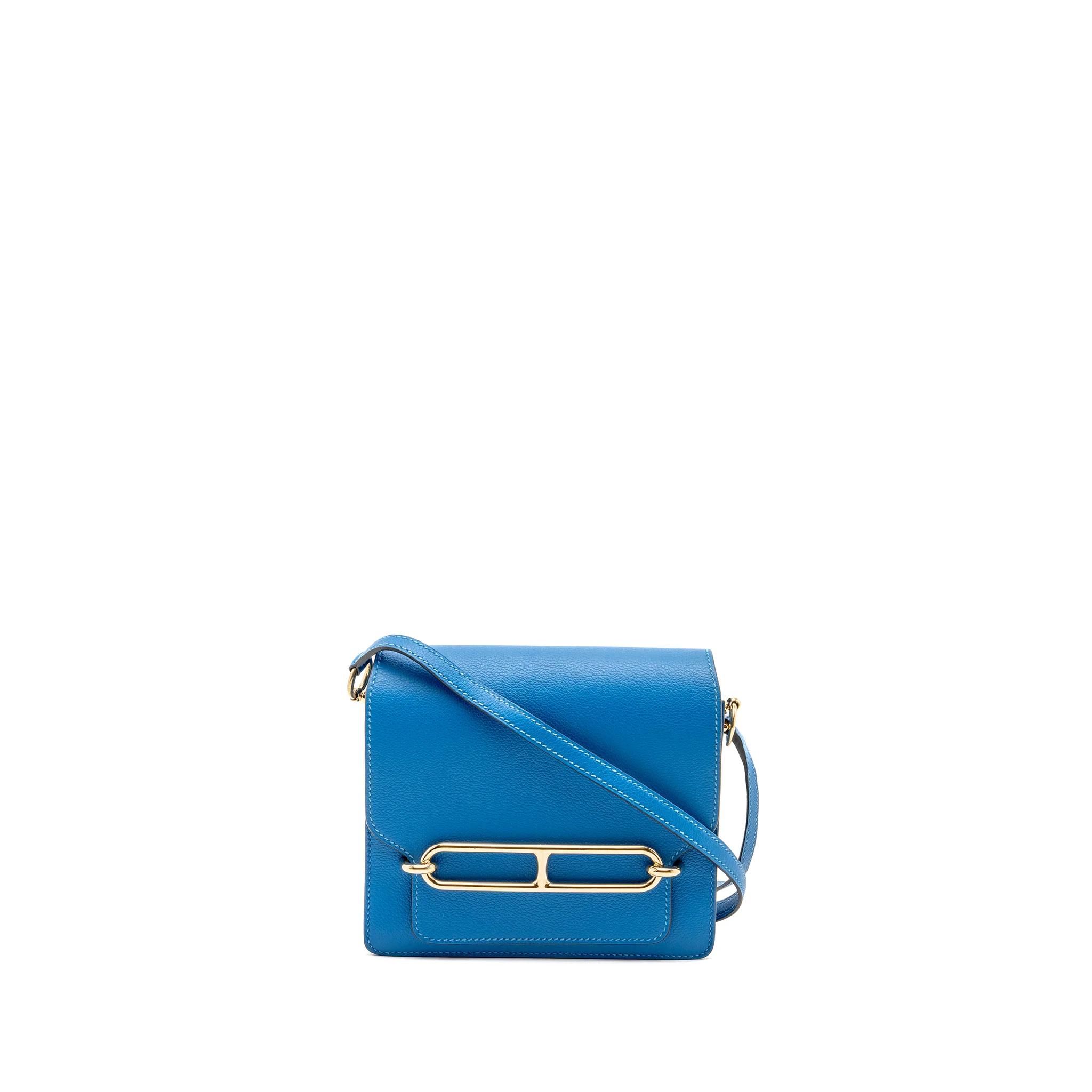 Hermes Mini Roulis Evercolor B3 Bleu Zanzibar GHW Stamp D