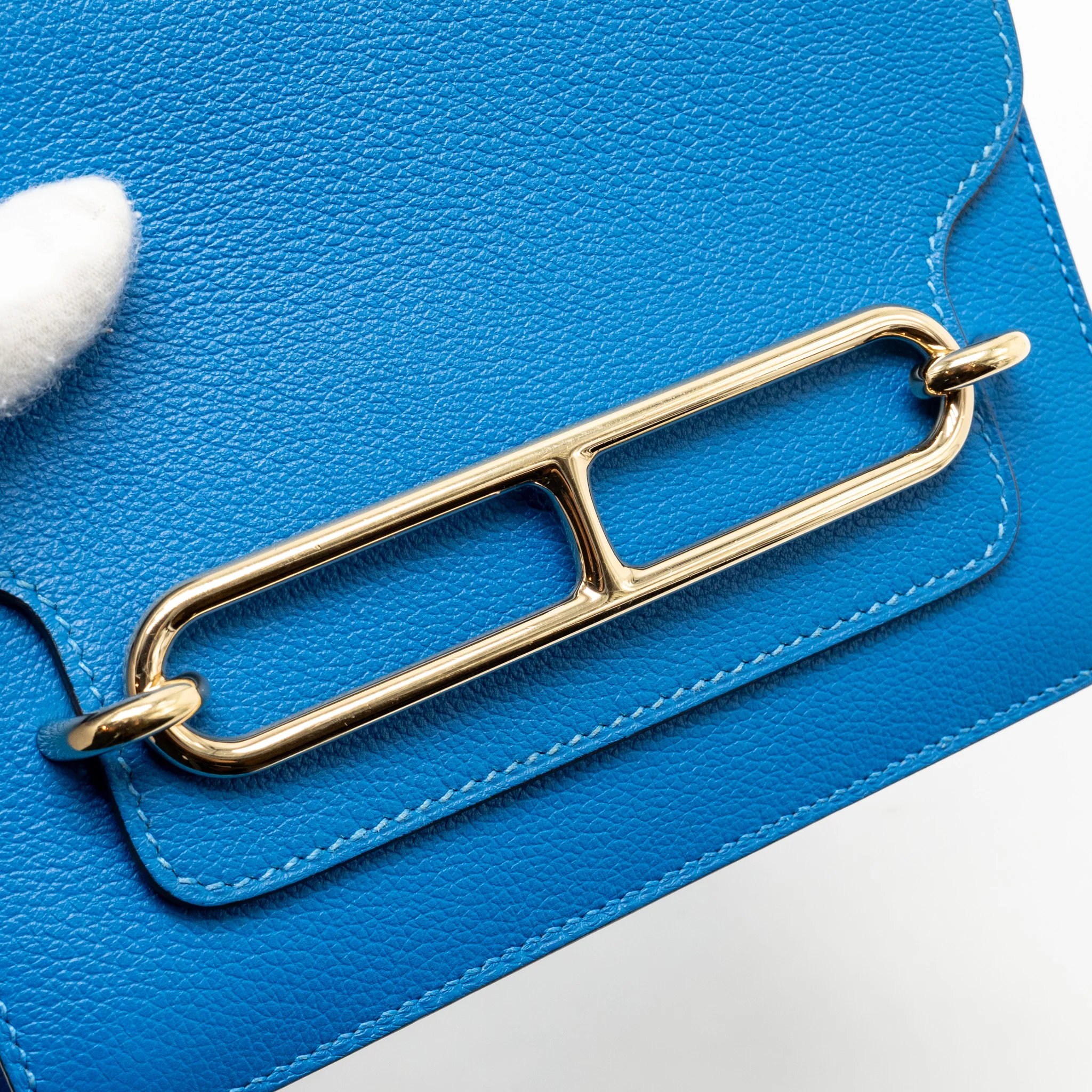 Hermes Mini Roulis Evercolor B3 Bleu Zanzibar GHW Stamp D - Image 12