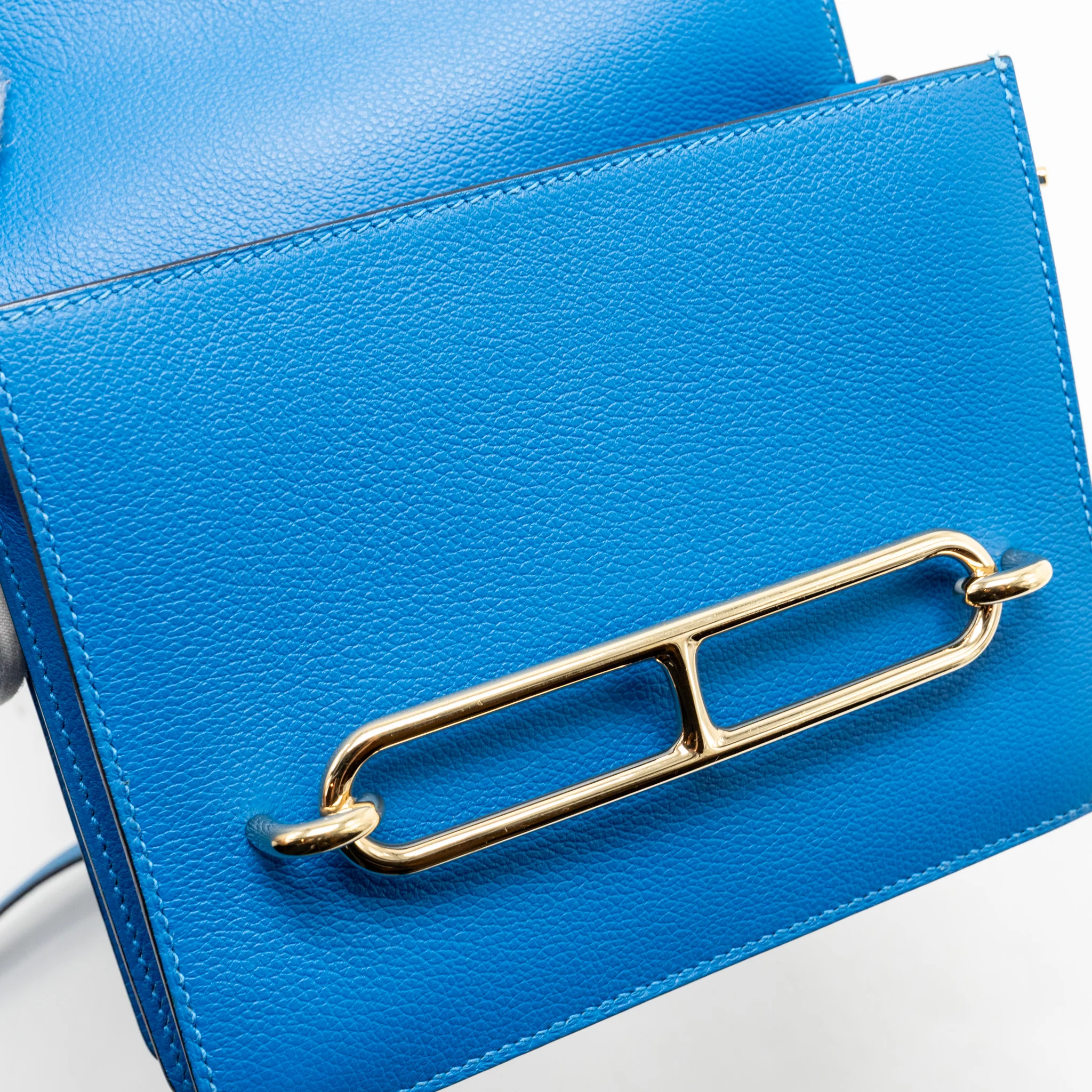Hermes Mini Roulis Evercolor B3 Bleu Zanzibar GHW Stamp D - Image 13