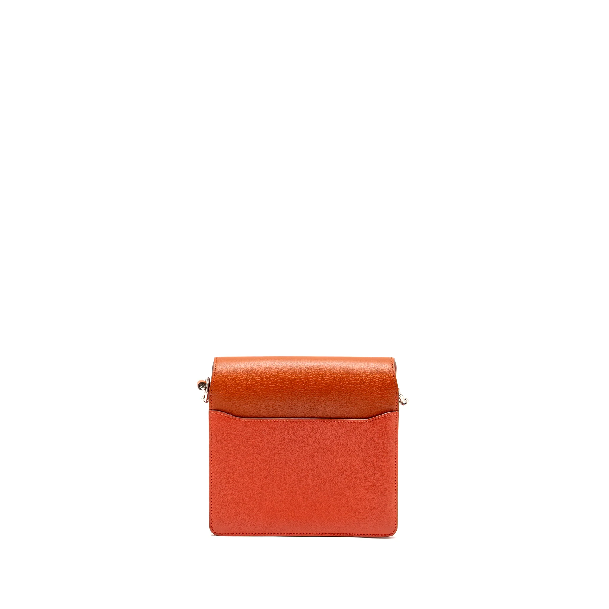Hermes Mini Roulis Evercolor Bicolor Capucine / Terre Battue SHW Stamp Z - Image 2