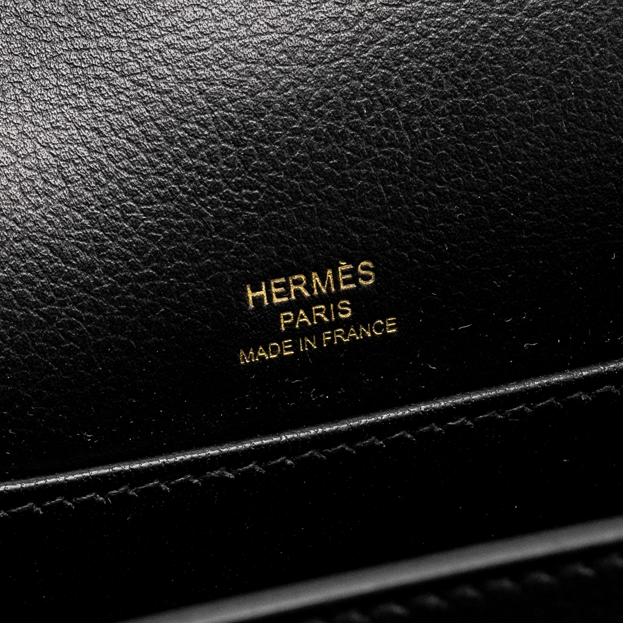 Hermes Mini Roulis Evergrain Black LGHW Stamp W - Image 15