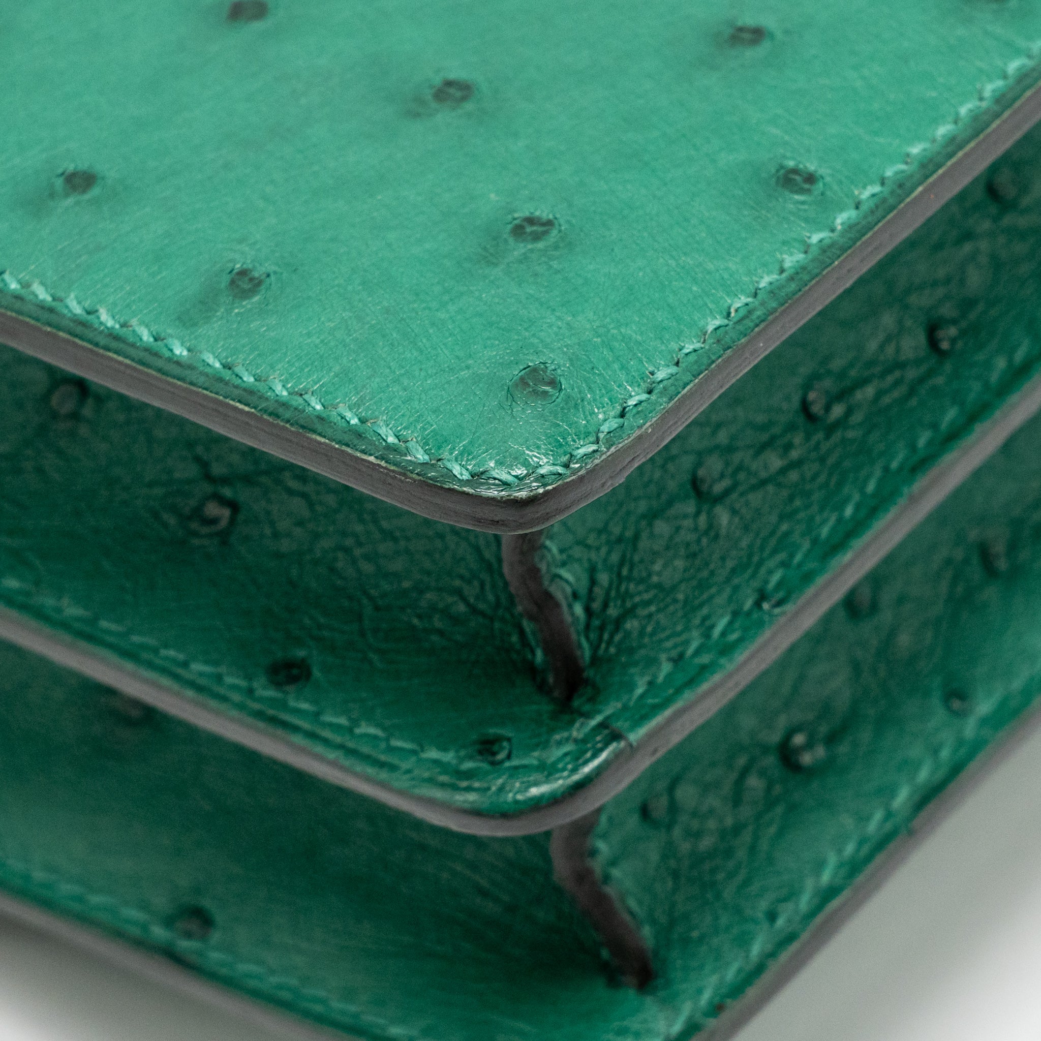 Hermes Mini Roulis Ostrich Vert Vertigo SHW stamp A - Image 11