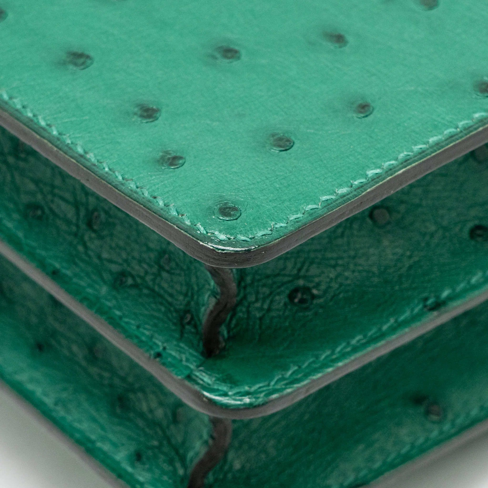 Hermes Mini Roulis Ostrich Vert Vertigo SHW stamp A - Image 12