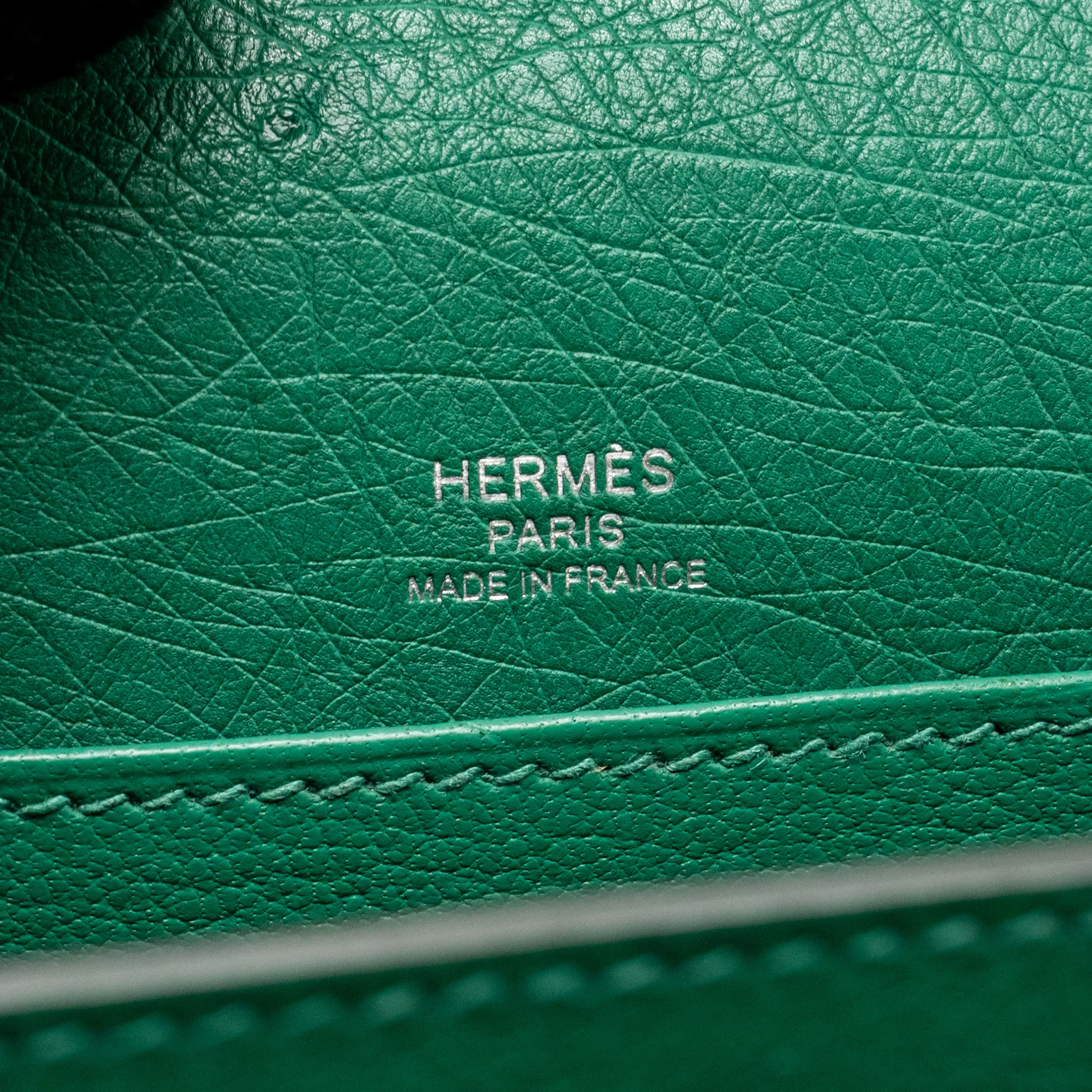 Hermes Mini Roulis Ostrich Vert Vertigo SHW stamp A - Image 17