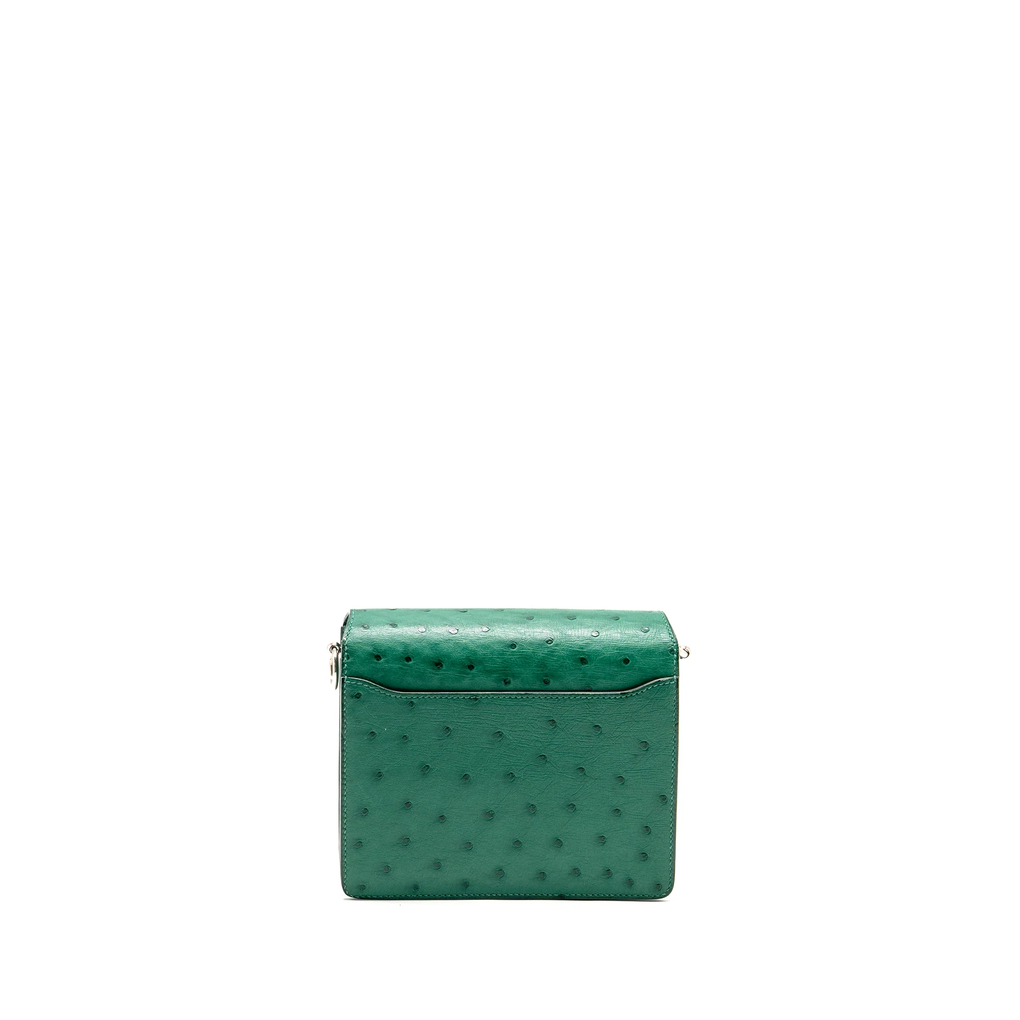 Hermes Mini Roulis Ostrich Vert Vertigo SHW stamp A - Image 2