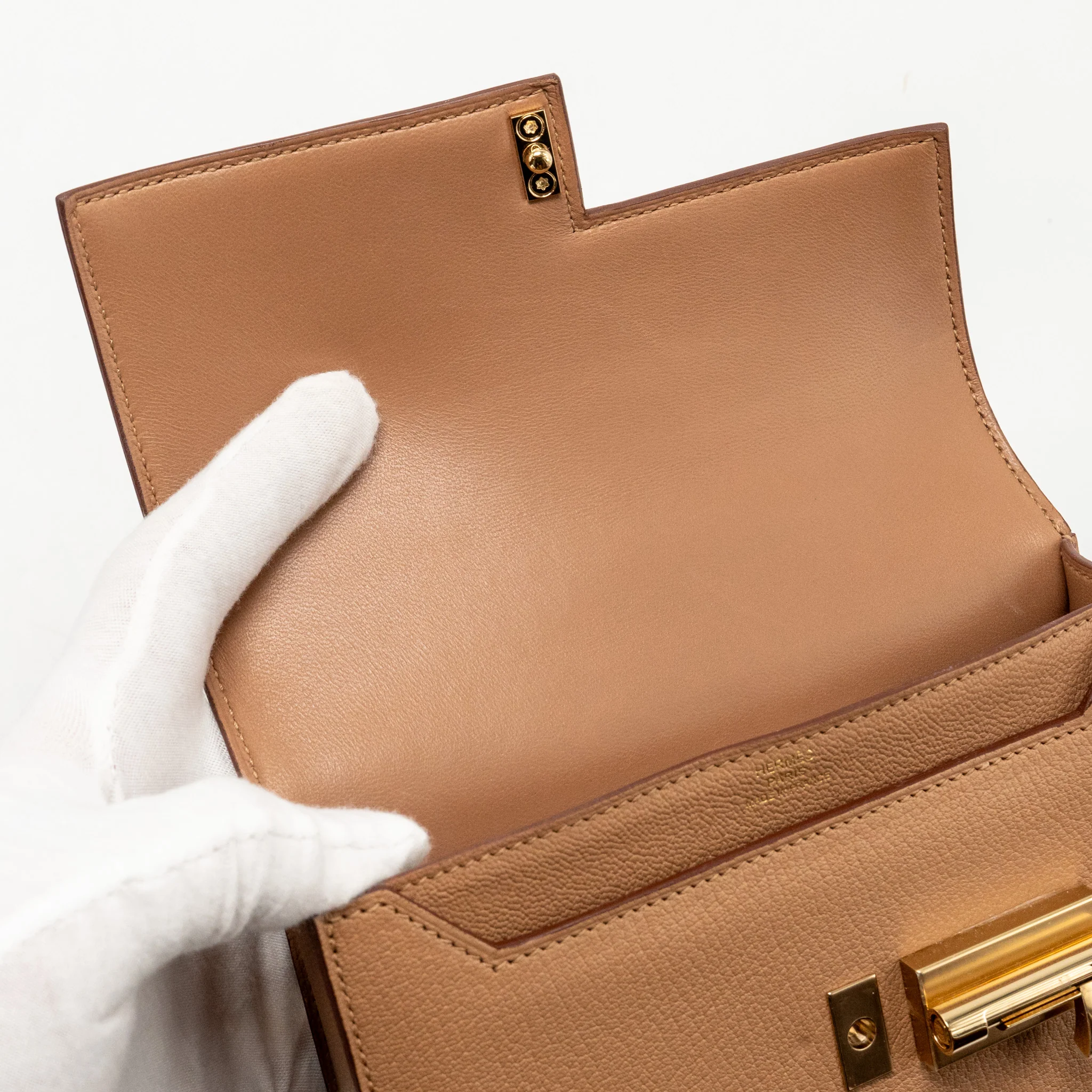 Hermes Mini Verrou Chèvre Mysore 2J Quebracho LGHW Stamp U - Image 14