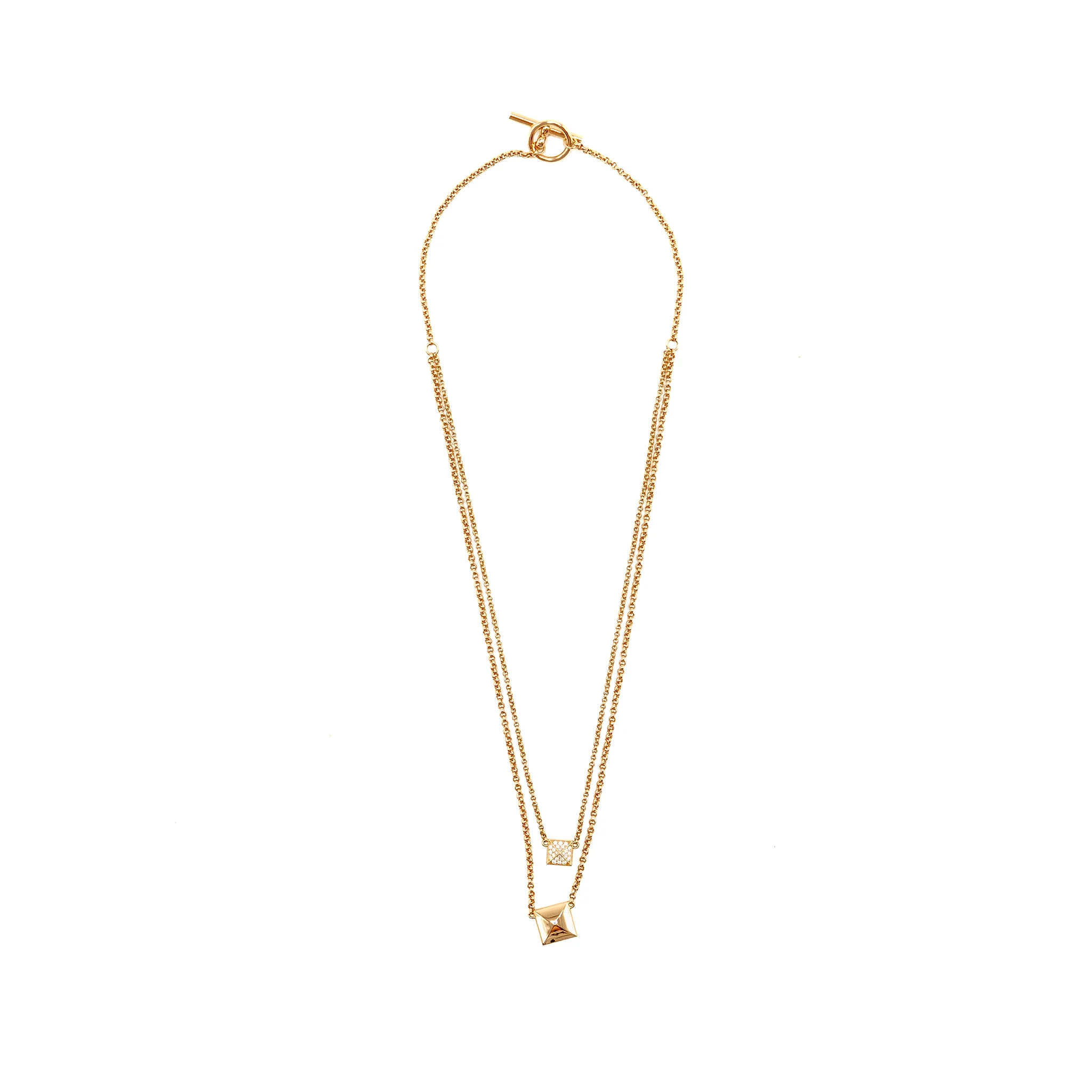 Hermes Size 42 Clou d’H Pendant Rose Gold, Diamonds - Image 3