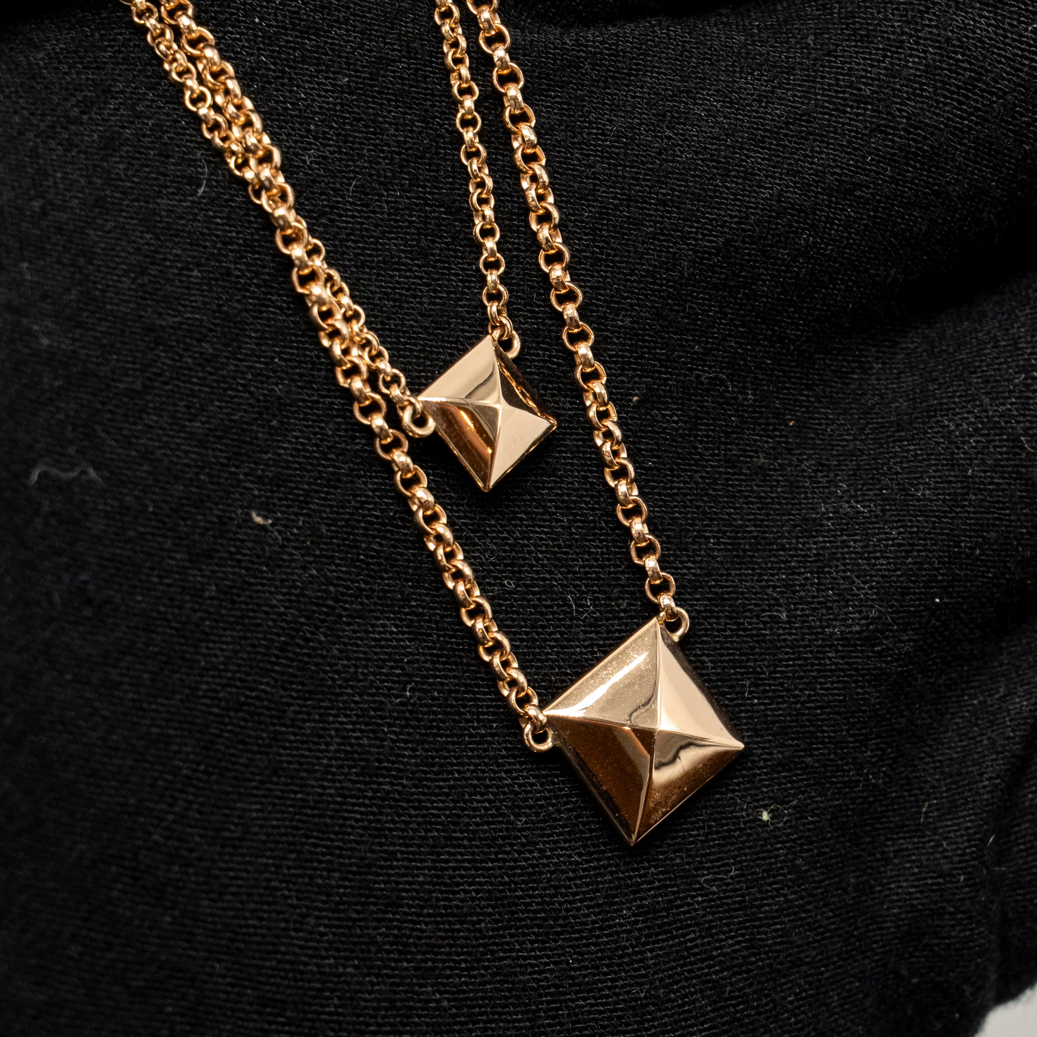 Hermes Size 42 Clou d’H Pendant Rose Gold, Diamonds - Image 4