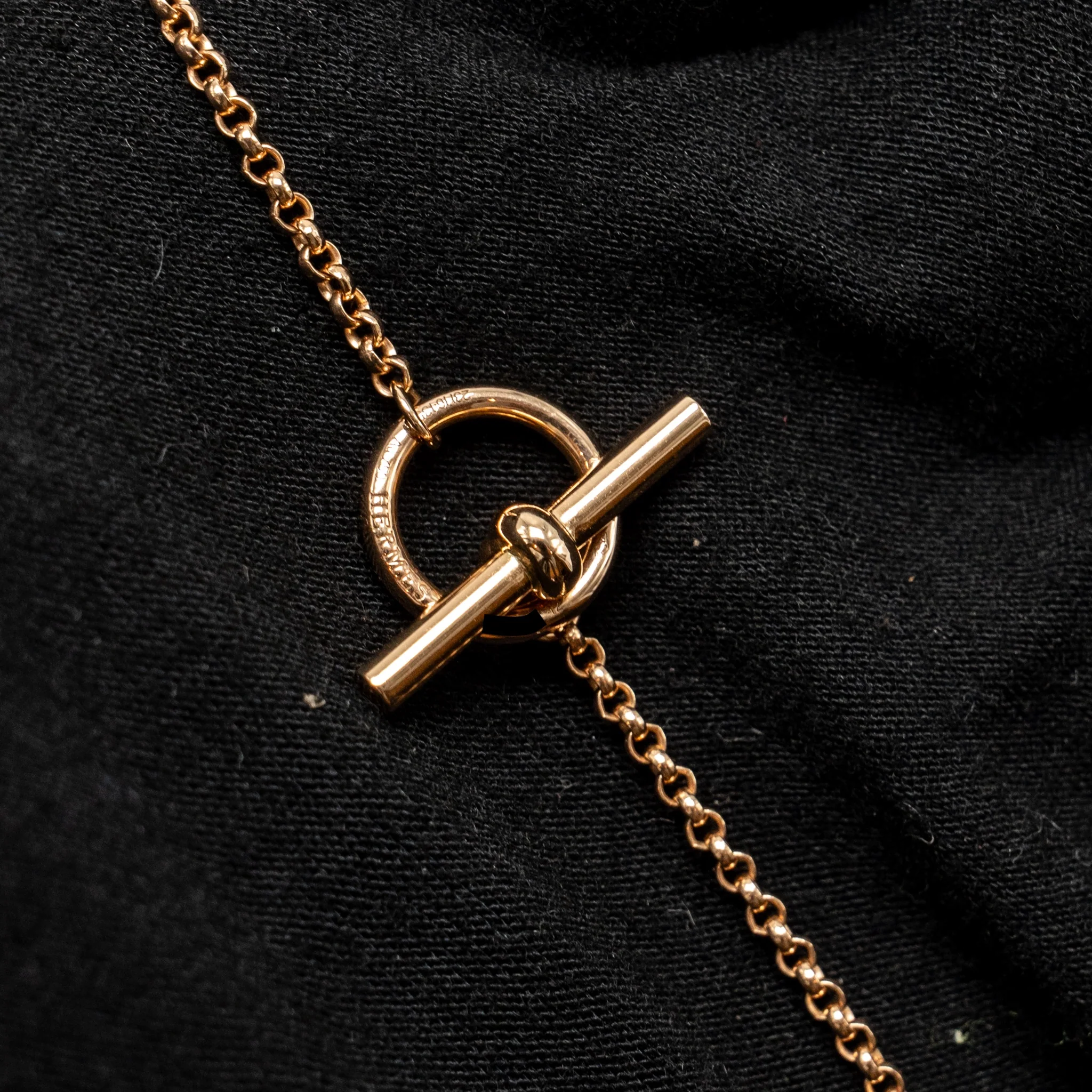 Hermes Size 42 Clou d’H Pendant Rose Gold, Diamonds - Image 5