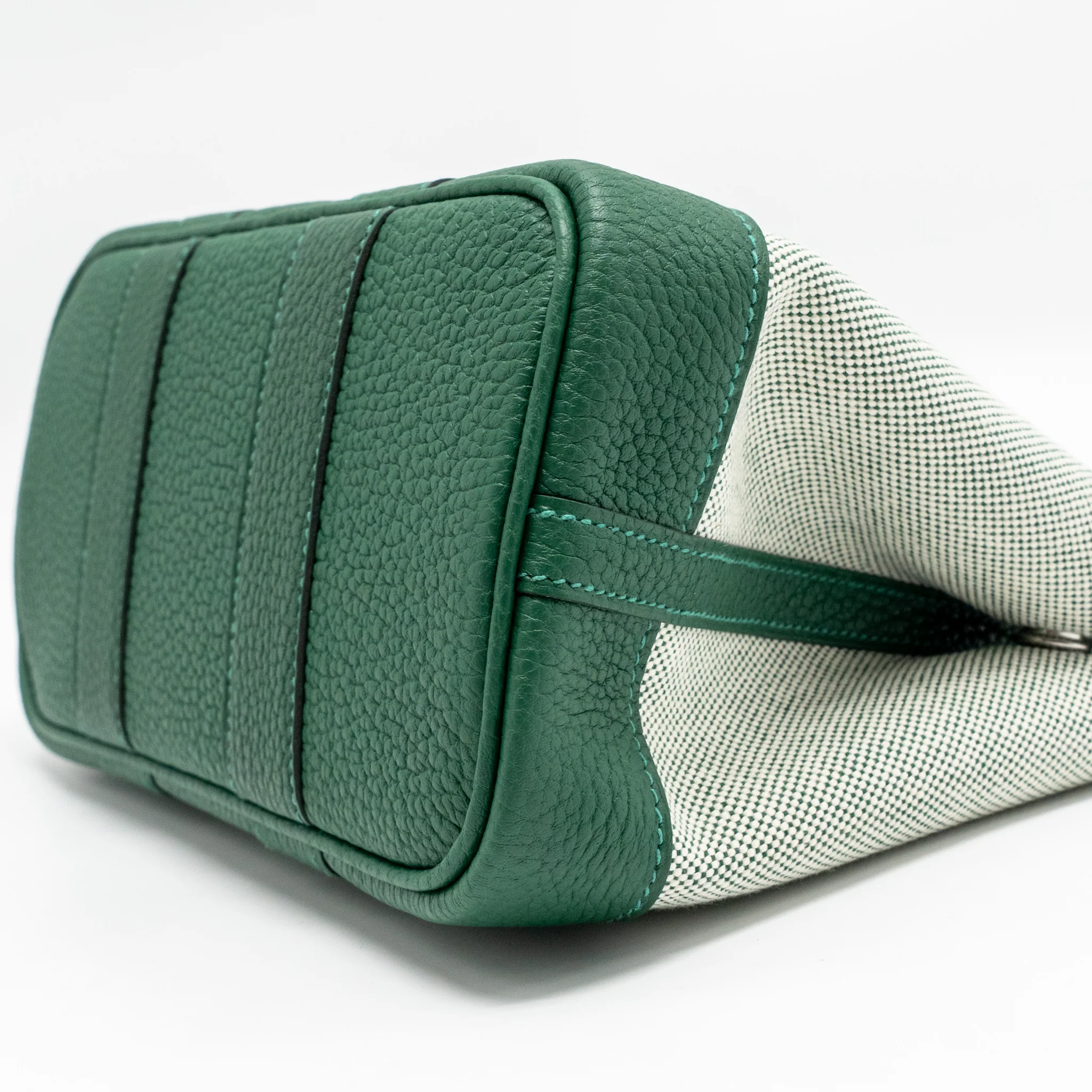 Hermes Neo Garden Party 23 Canvas/Negonda Ecru/Vert Moyen SHW Stamp K - Image 7