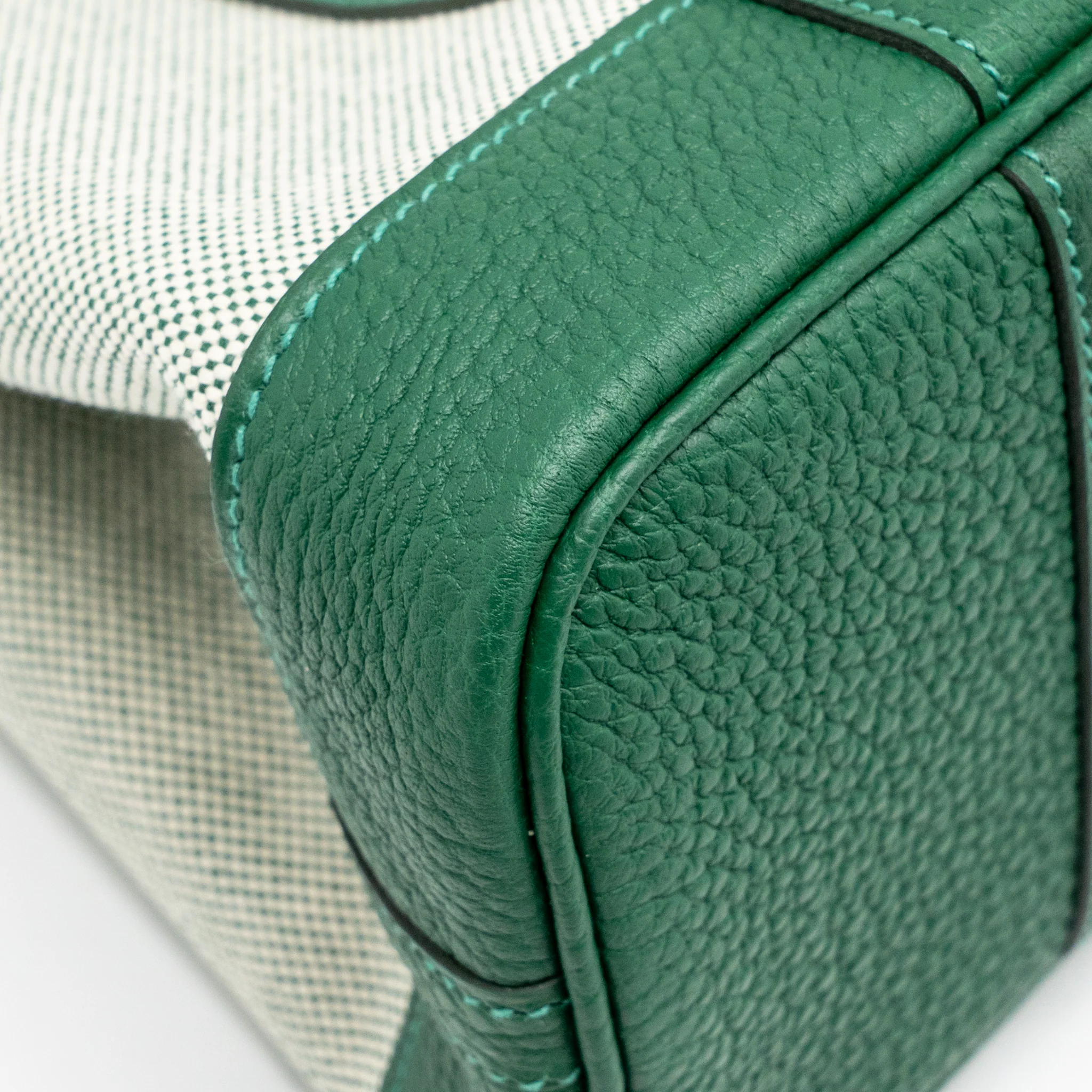 Hermes Neo Garden Party 23 Canvas/Negonda Ecru/Vert Moyen SHW Stamp K - Image 8