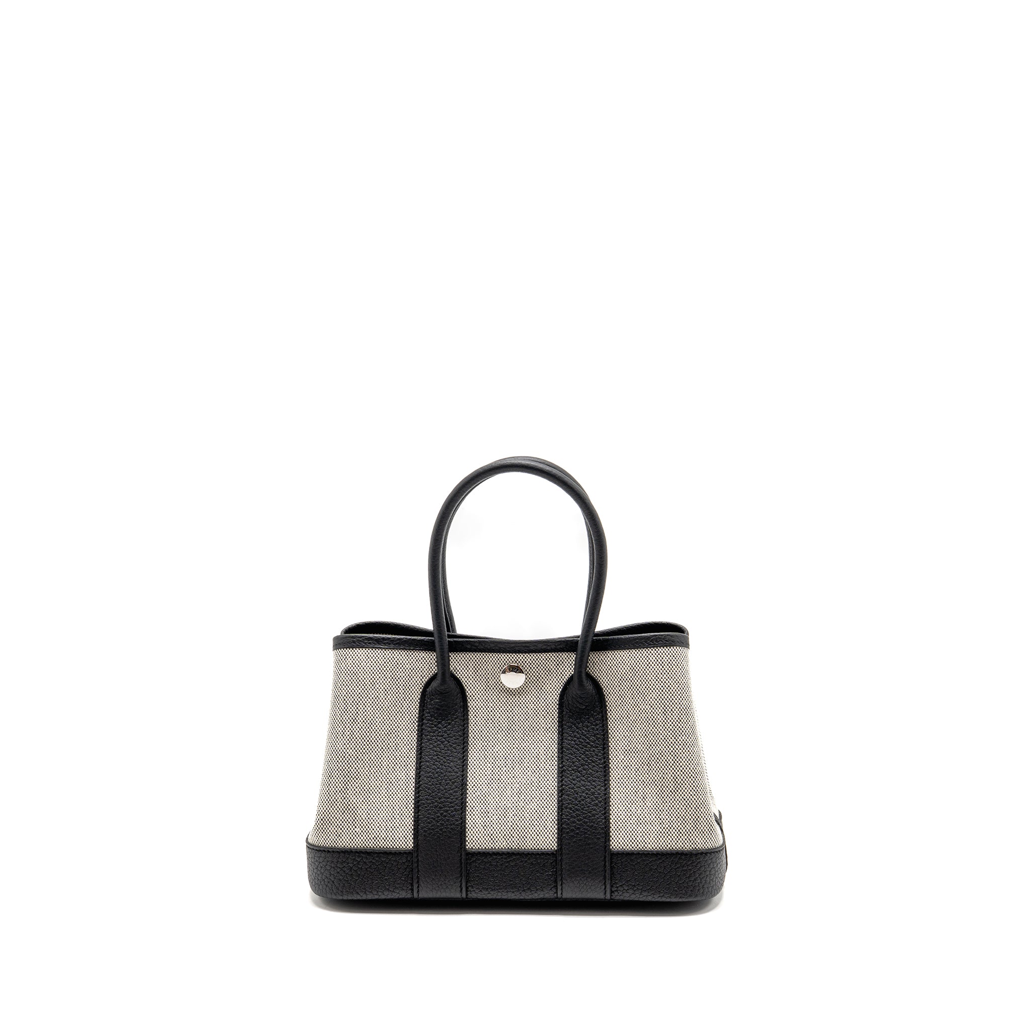 Hermes Neo Garden Party 23 Negonda / Canvas Ecru / Black SHW Stamp K