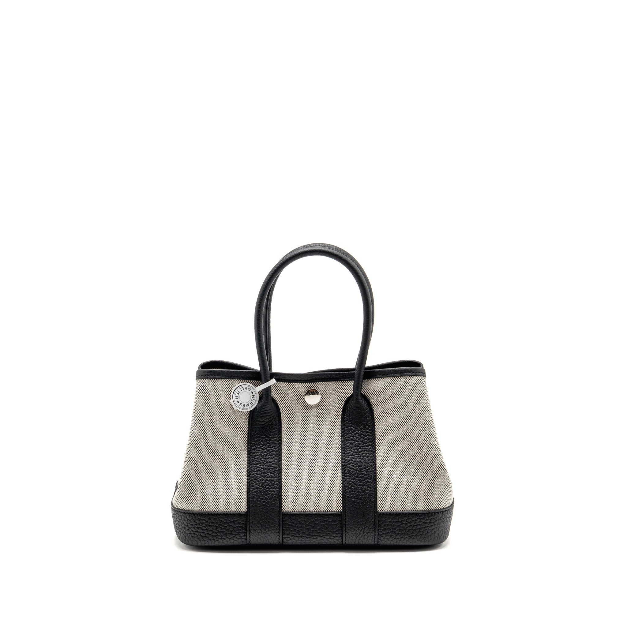 Hermes Neo Garden Party 23 NEGONDA/CANVAS ECRU/NOIR SHW Stamp K