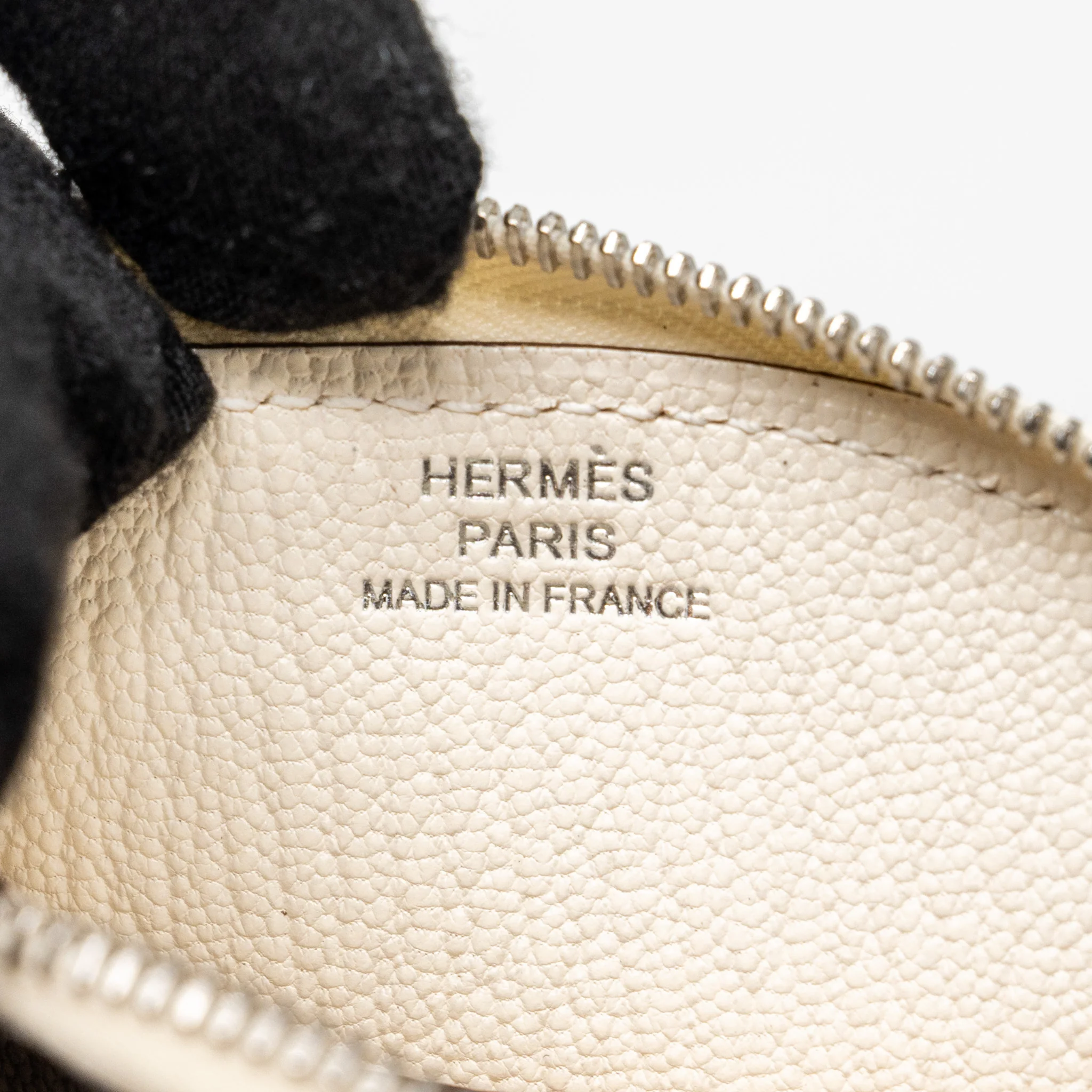 Hermes Paddock Change Purse Chevre Mysore Nata/Jaune Citron SHW stamp - Image 8