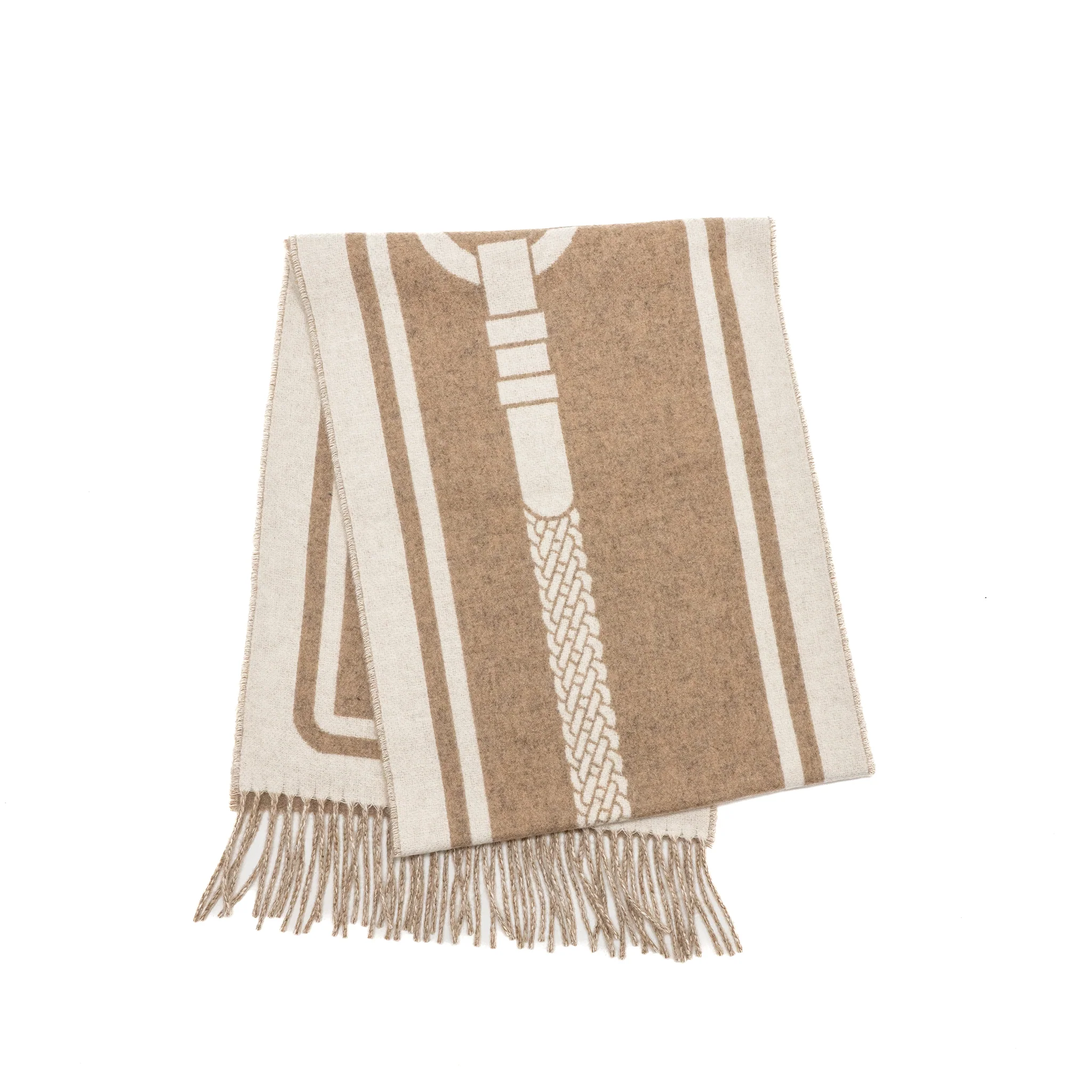 Hermes petite Casaque coaching scarf desert / ivoire - Image 2
