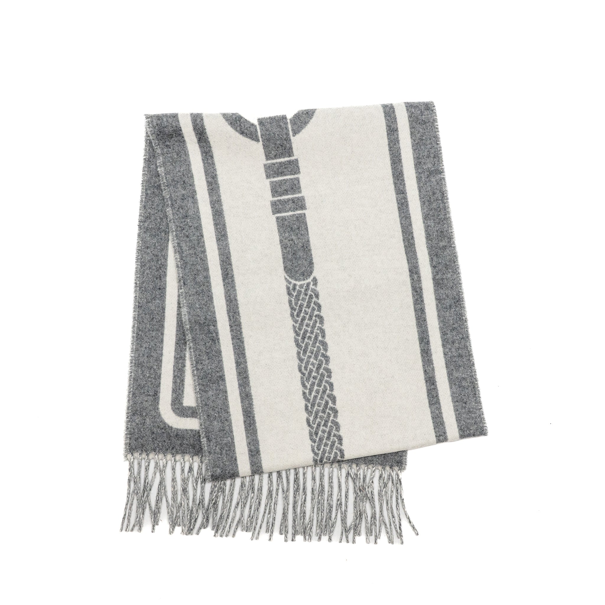 Hermes petite Casaque coaching scarf ivorie / gris flanelle - Image 2