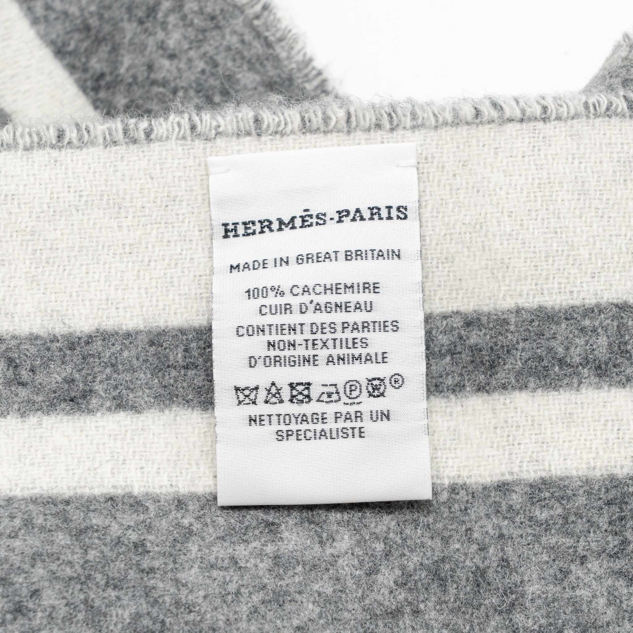 Hermes petite Casaque coaching scarf ivorie / gris flanelle - Image 5