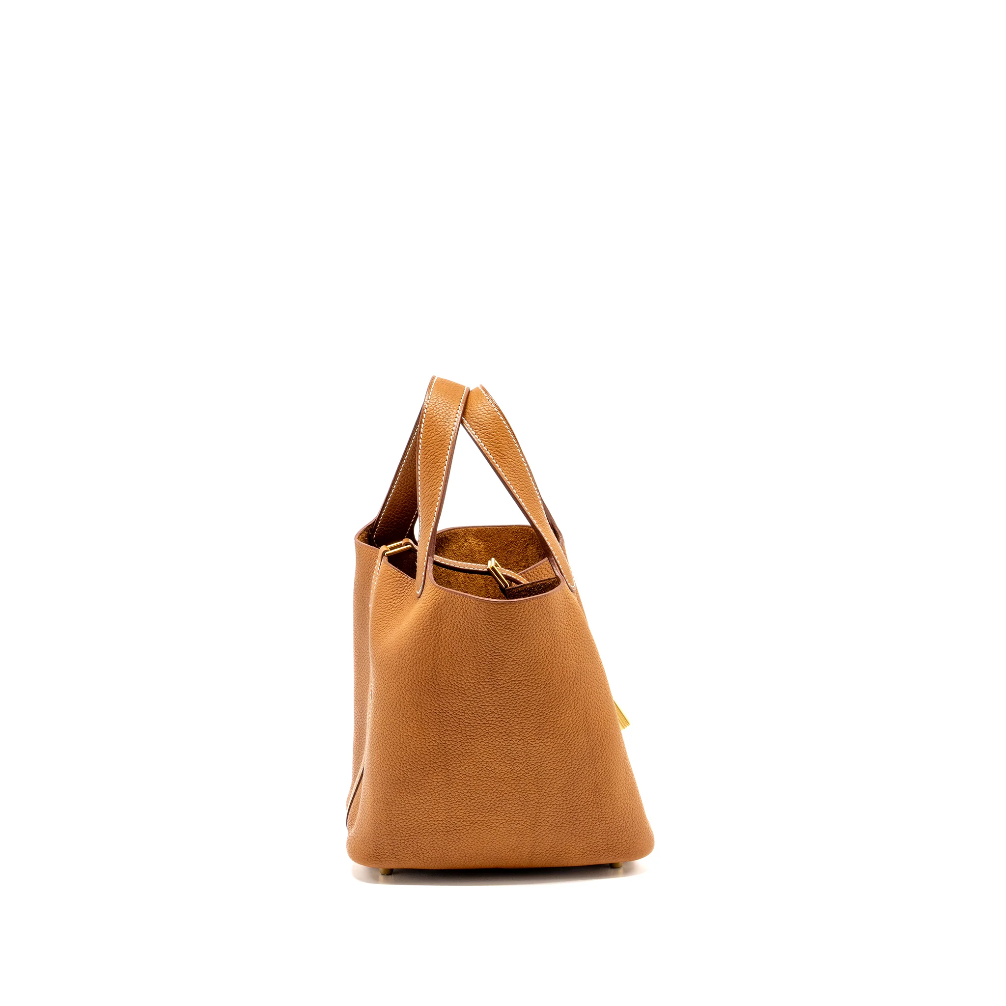 Hermes Picotin 18 Lock Bag Barenia Faubourg Fauve GHW Stamp W - Image 3