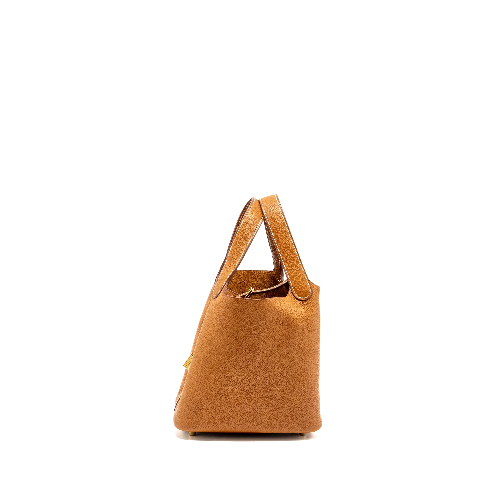 Hermes Picotin 18 Lock Bag Barenia Faubourg Fauve GHW Stamp W - Image 4