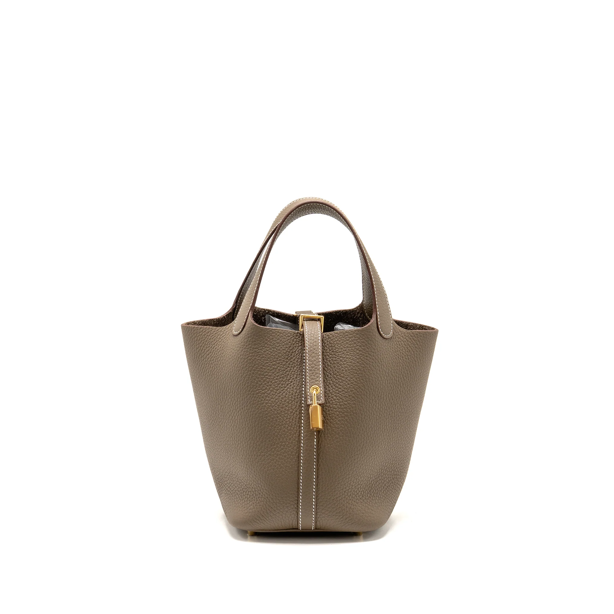 Hermes picotin 18 lock bag clemence etoupe GHW stamp K
