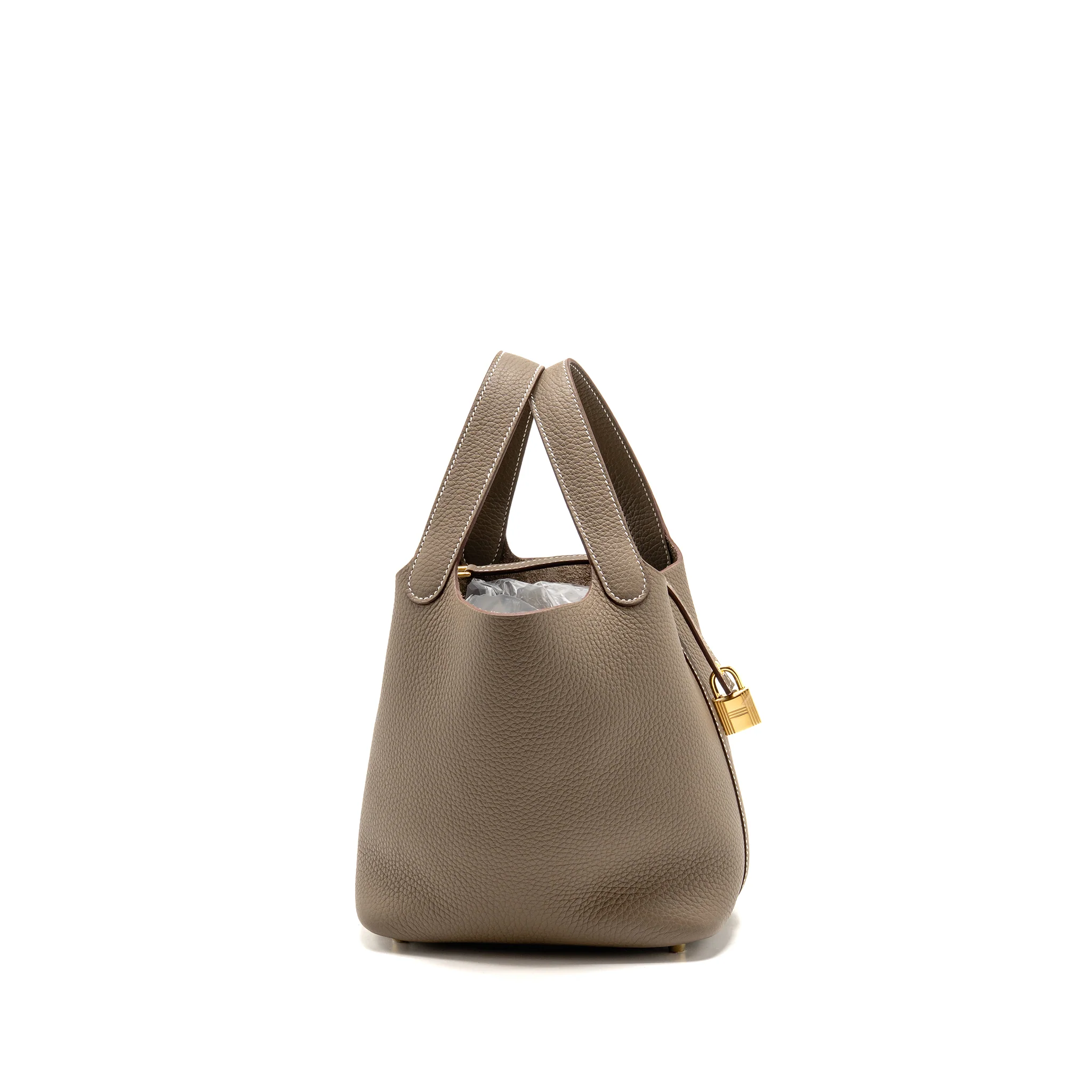 Hermes picotin 18 lock bag clemence etoupe GHW stamp K - Image 3