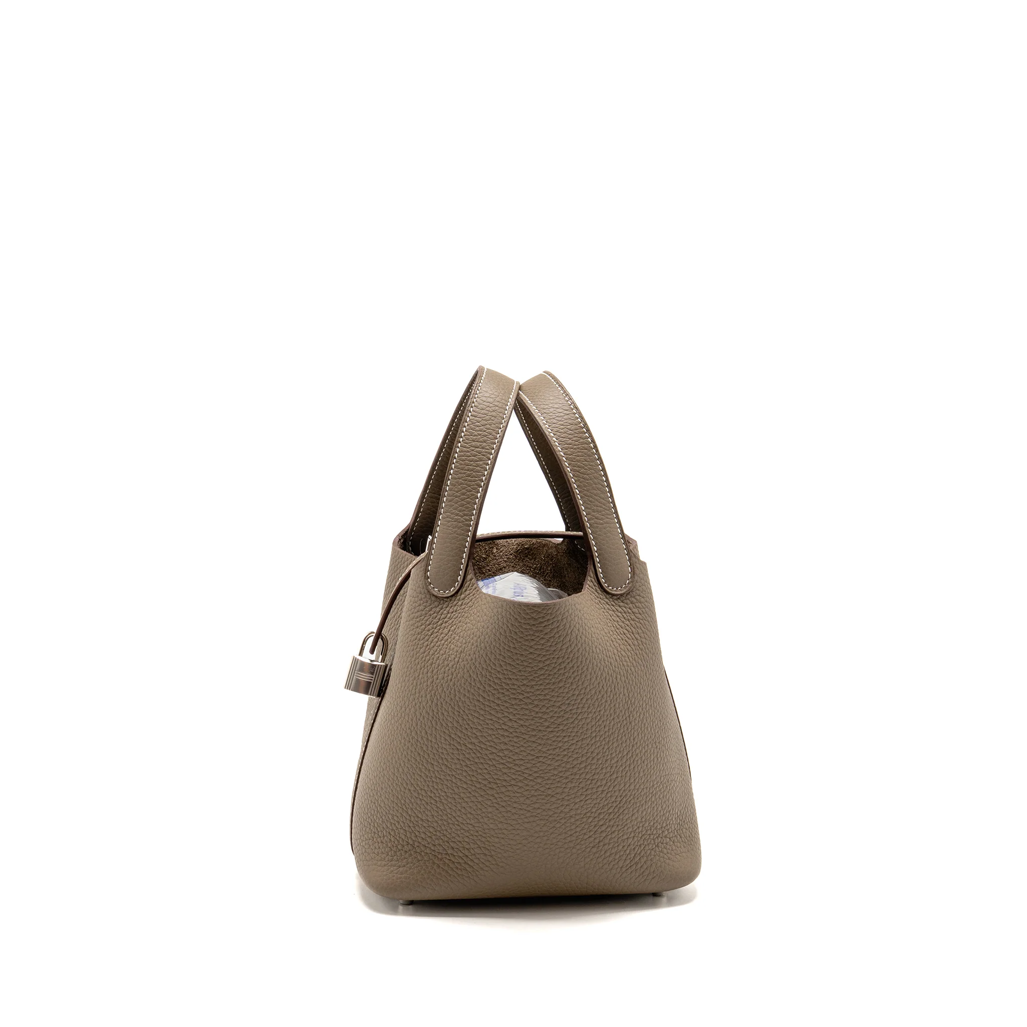 Hermes Picotin 18 Lock Bag Clemence etoupe SHW Stamp K - Image 4