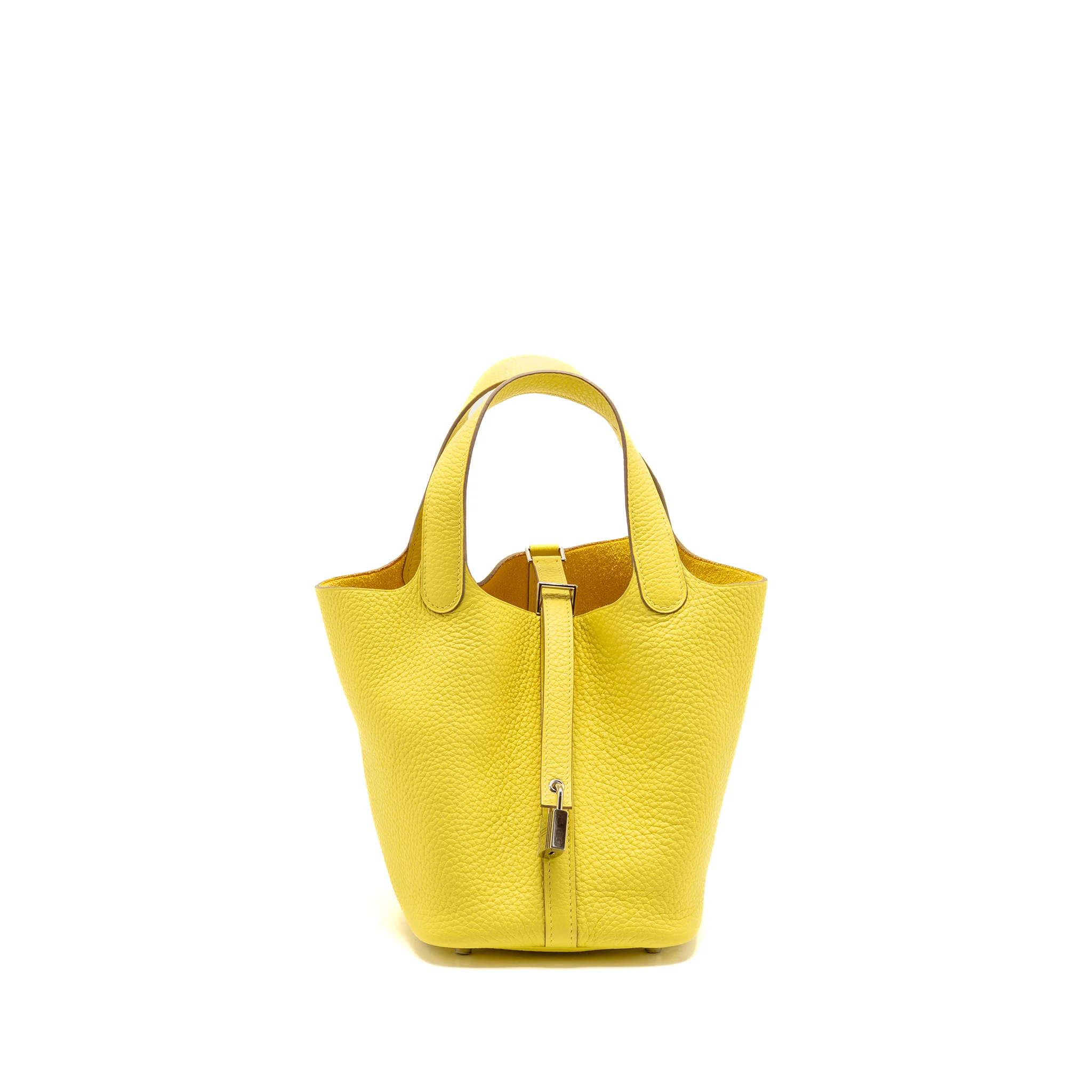 Hermes picotin 18 lock bag clemence lime SHW stamp U