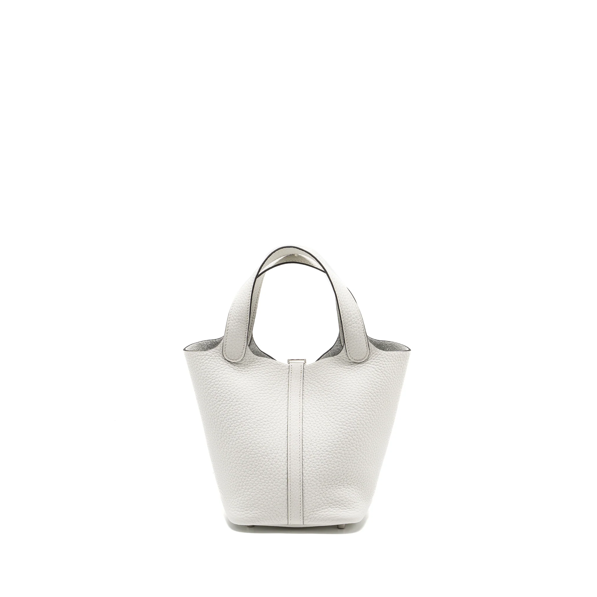 Hermes Picotin 18 Lock Bag Clemence new white SHW Stamp B - Image 2