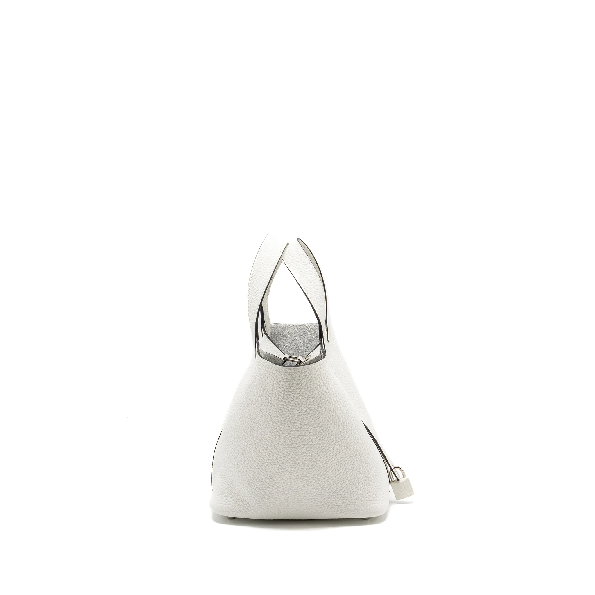 Hermes Picotin 18 Lock Bag Clemence new white SHW Stamp B - Image 3