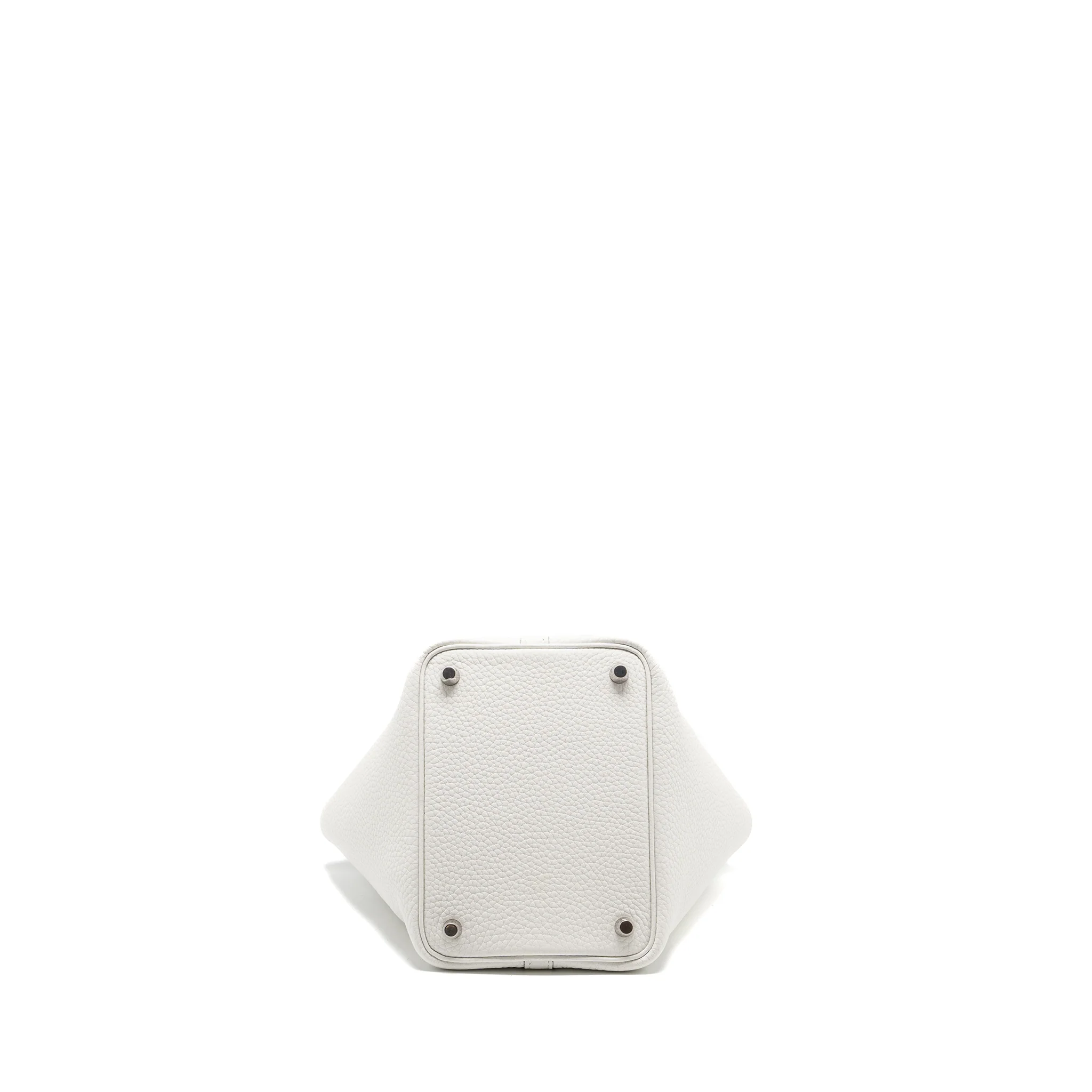 Hermes Picotin 18 Lock Bag Clemence new white SHW Stamp B - Image 5