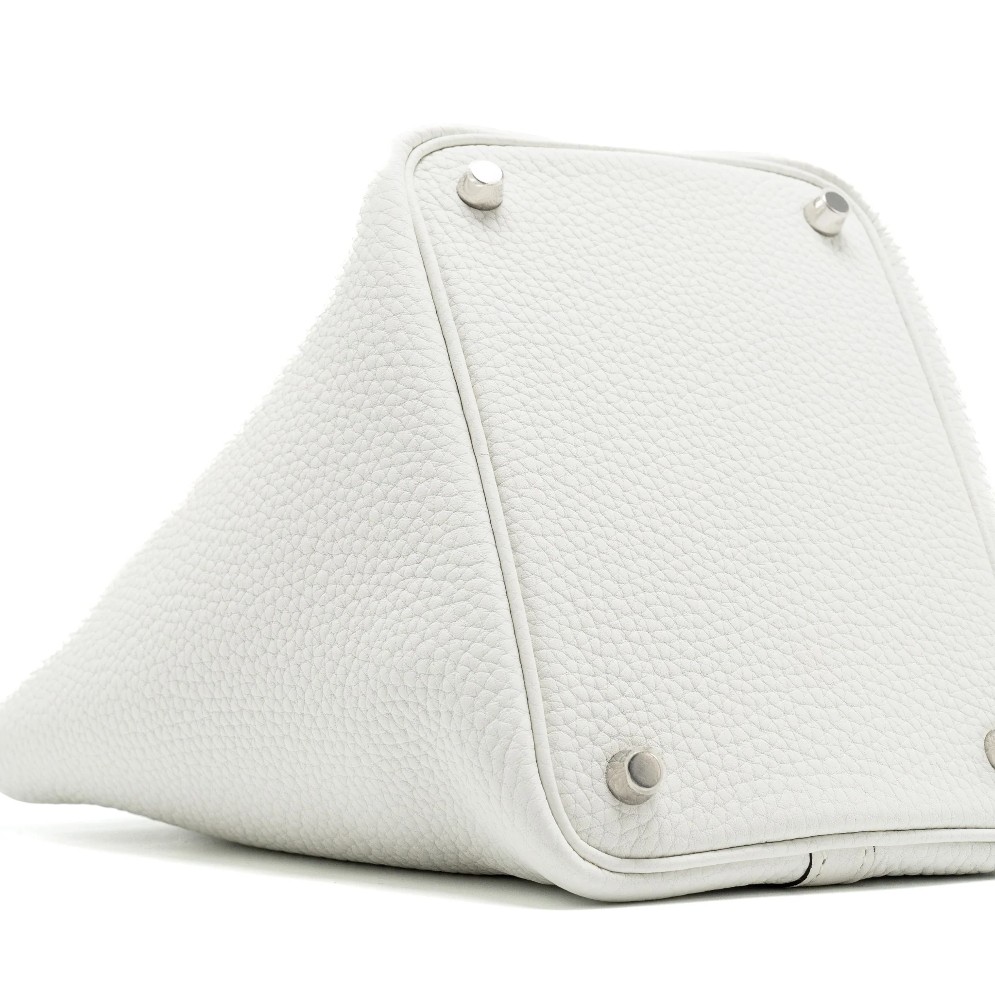 Hermes Picotin 18 Lock Bag Clemence new white SHW Stamp B - Image 6