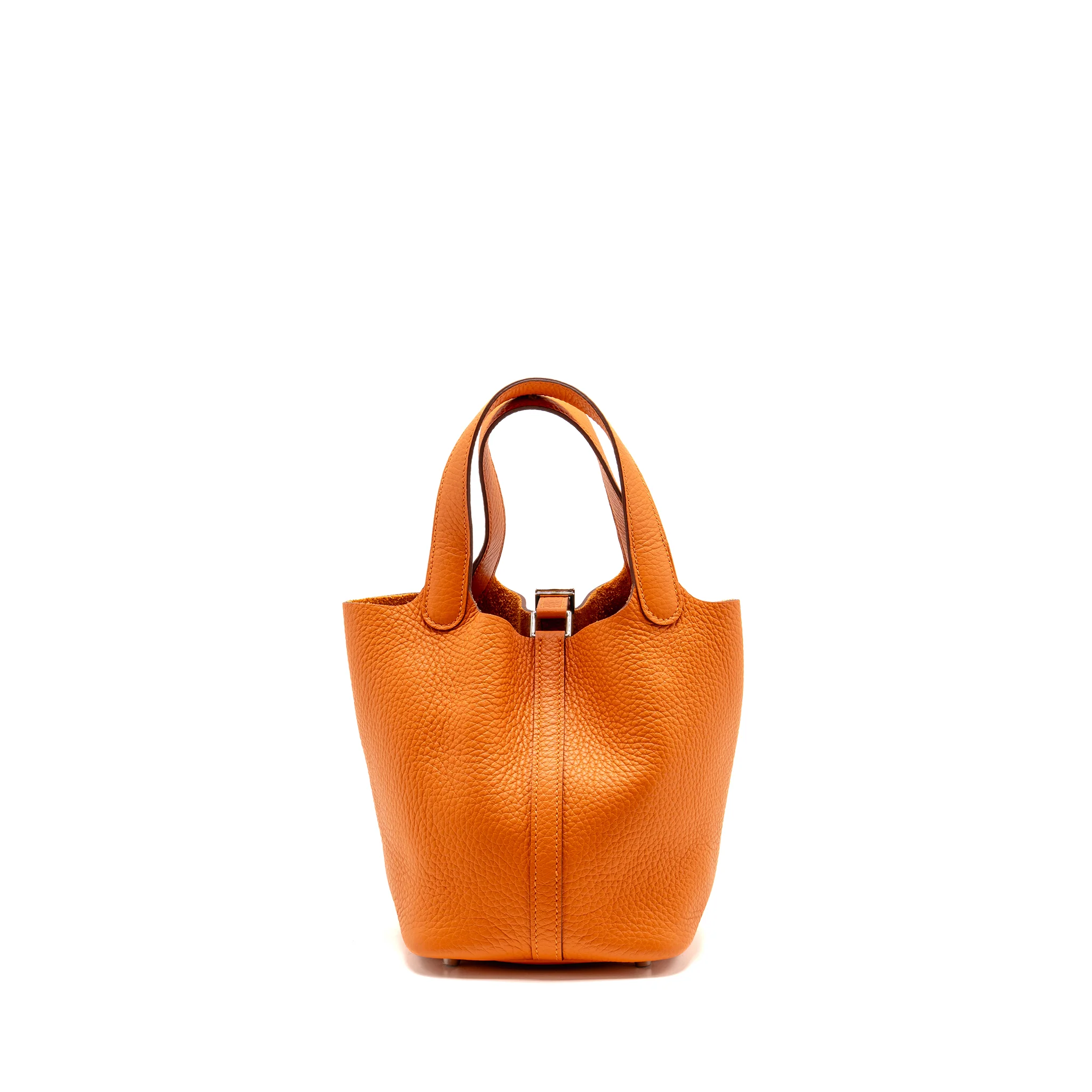 Hermes Picotin 18 Lock Bag Clemence Orange SHW Stamp B - Image 2